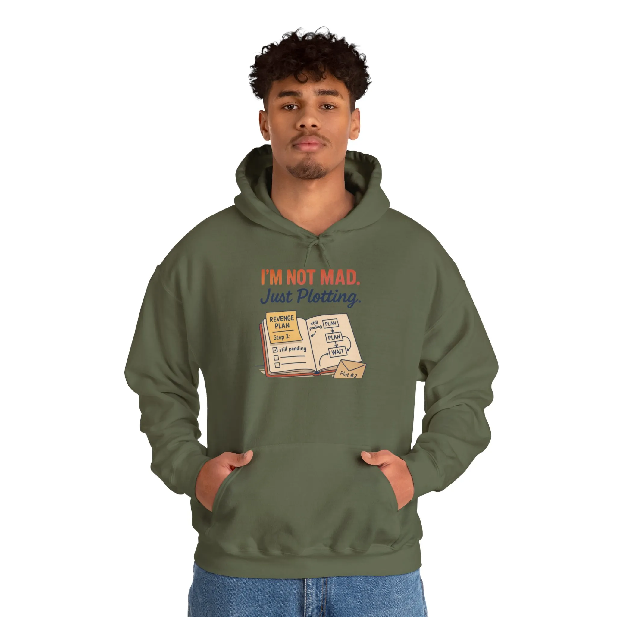 Funny Revenge Hoodie for Men, I'm Not Mad Just Plotting, Passive Aggressive Humor Sweatshirt, Funny Planning Hoodie - Image 14