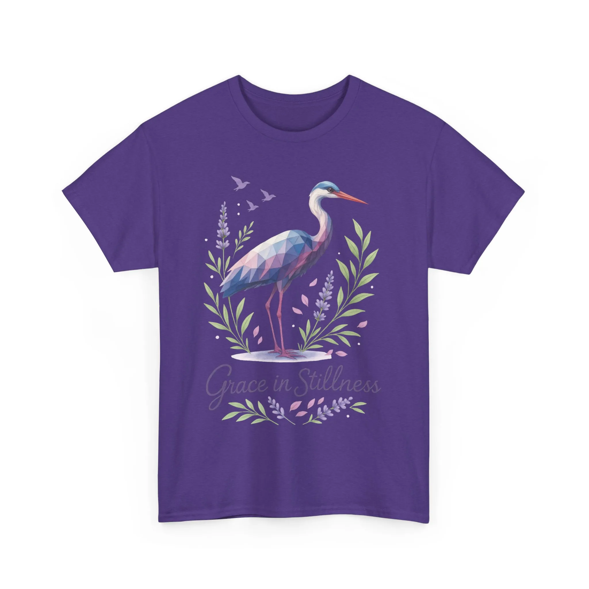 Polygonal Heron Graphic Shirt, Womens Artistic Bird Tee, Nature-Inspired Minimalist Design, Geometric Crane Tee, Bird Lovers Gift - Image 22