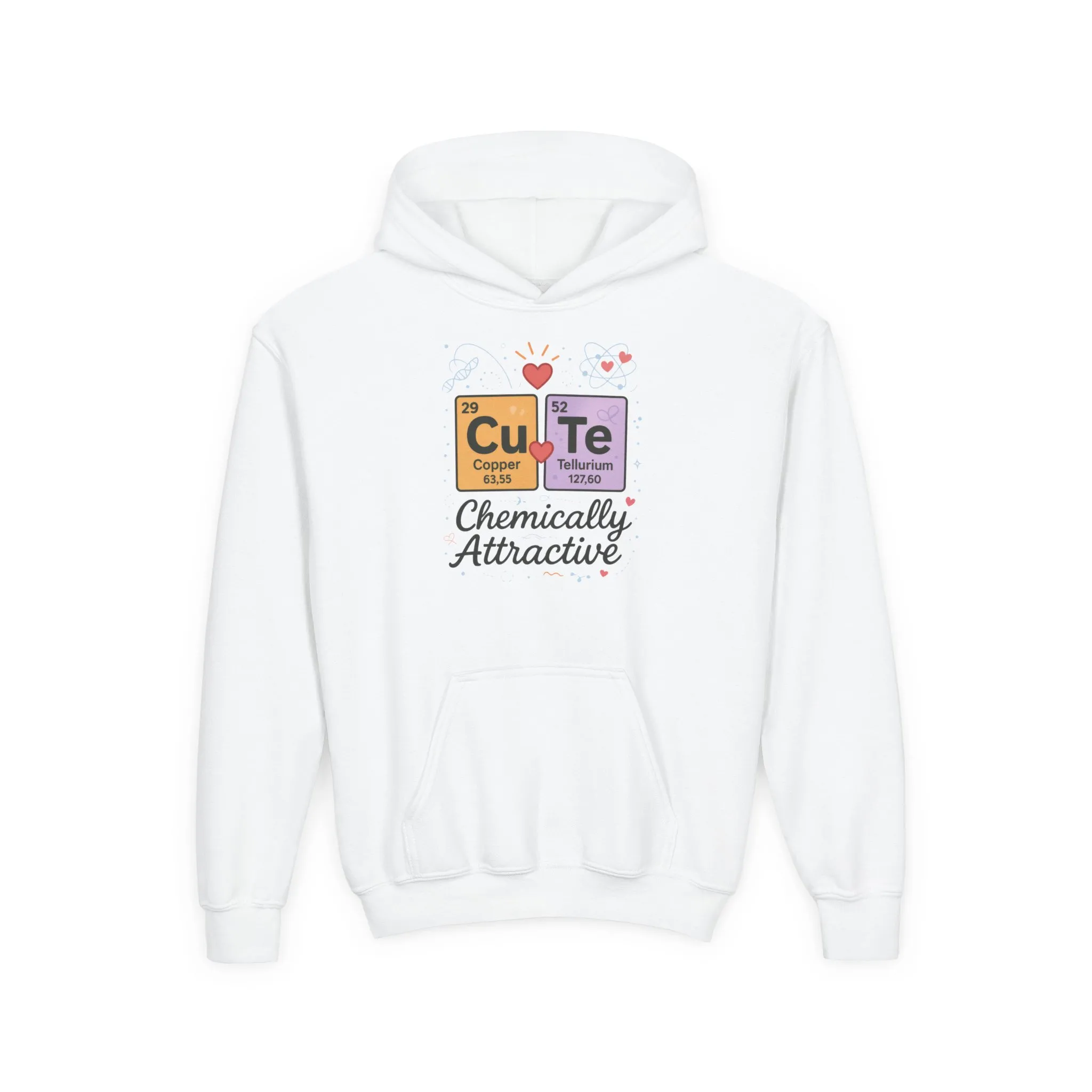 CuTe Teen Hoodie, Science Sweatshirt for Girls, STEM Youth Hoodie, Nerdy Gift for Teens, Cute Chemistry Gift, Science Lover Hoodie - Image 3