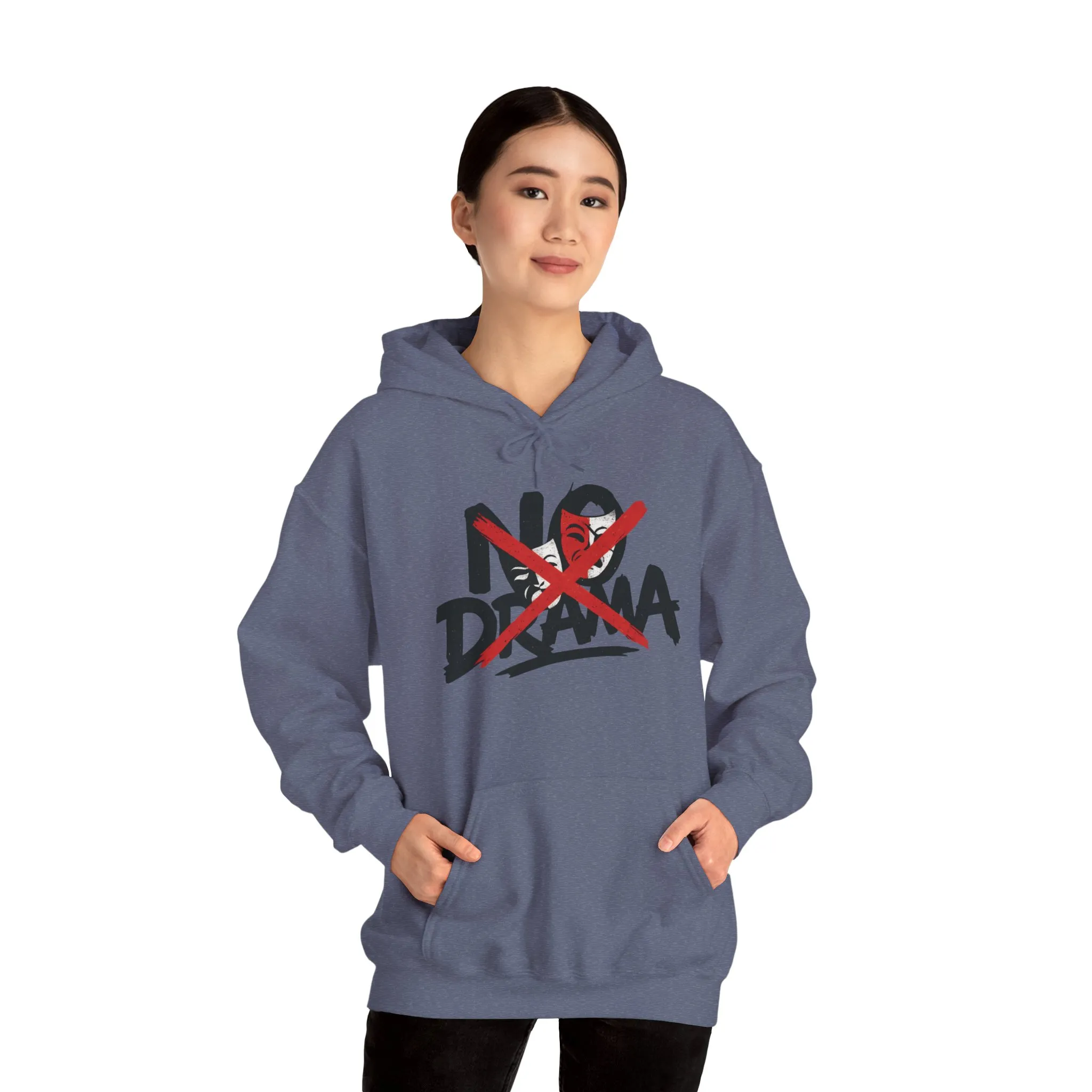 No Drama Womens Hooded Sweatshirt, Cozy Hoodie, Casual Gift, Relaxed Style, Everyday Wear, Funny Sweatshirt - Image 51