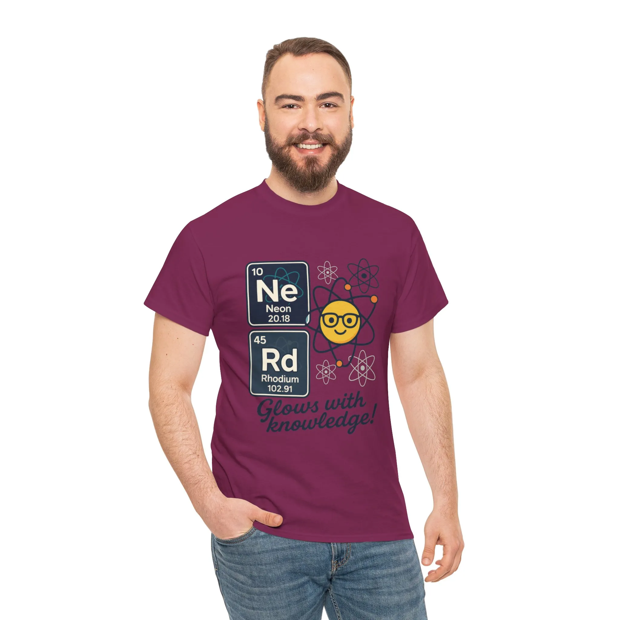 Funny Mens Nerd T-Shirt, NeRd Periodic Table Shirt, Glowing Knowledge Tee, Science Lover Gift, Chemistry Shirt, STEM Apparel, Science Tee