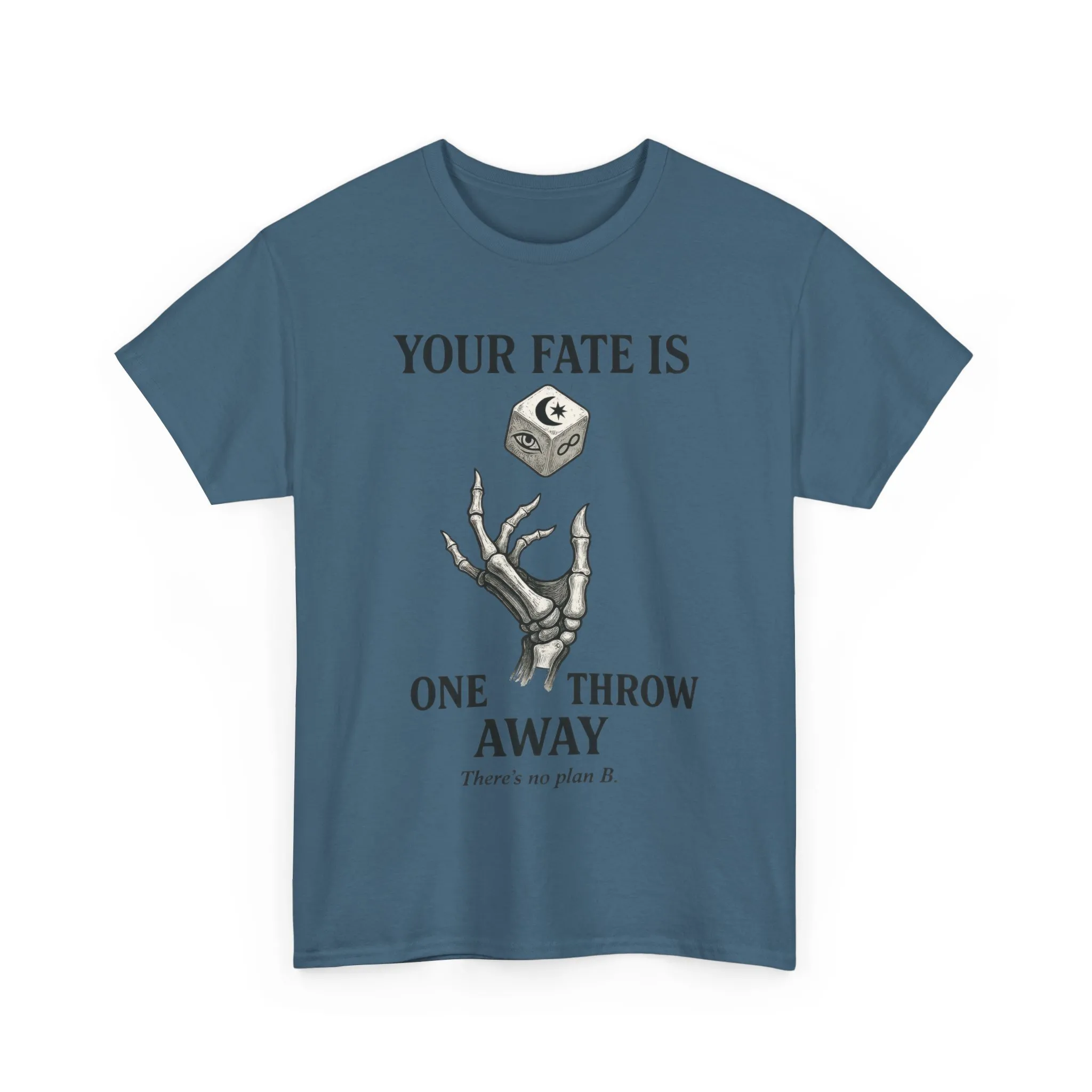Your Fate Mens Heavy Cotton Tee, Skeleton Dice Graphic T-Shirt, Trendy Gift for Gamers, Gambling Tee, Unique Quote Apparel - Image 16