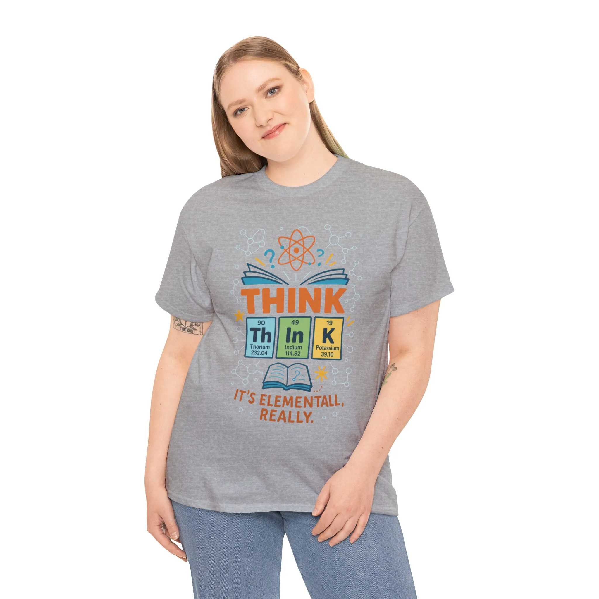 Smart Womens Science T-Shirt, THINK Periodic Table Tee, Funny Elemental Nerd Gift for Her, Graphic Tee for Science Lovers - Image 29