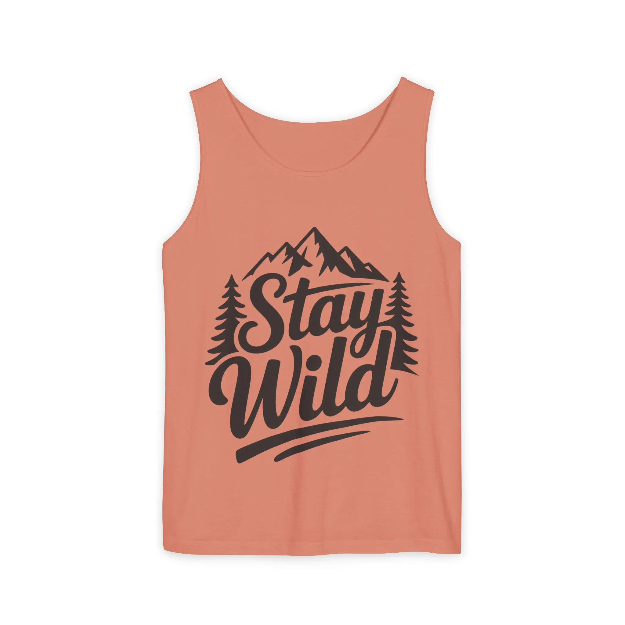 Stay Wild Garment-Dyed Mens Tank Top, Boho Summer Top, Adventure Shirt, Nature Lover Apparel, Gift for Hikers, Outdoor Clothing - Image 4