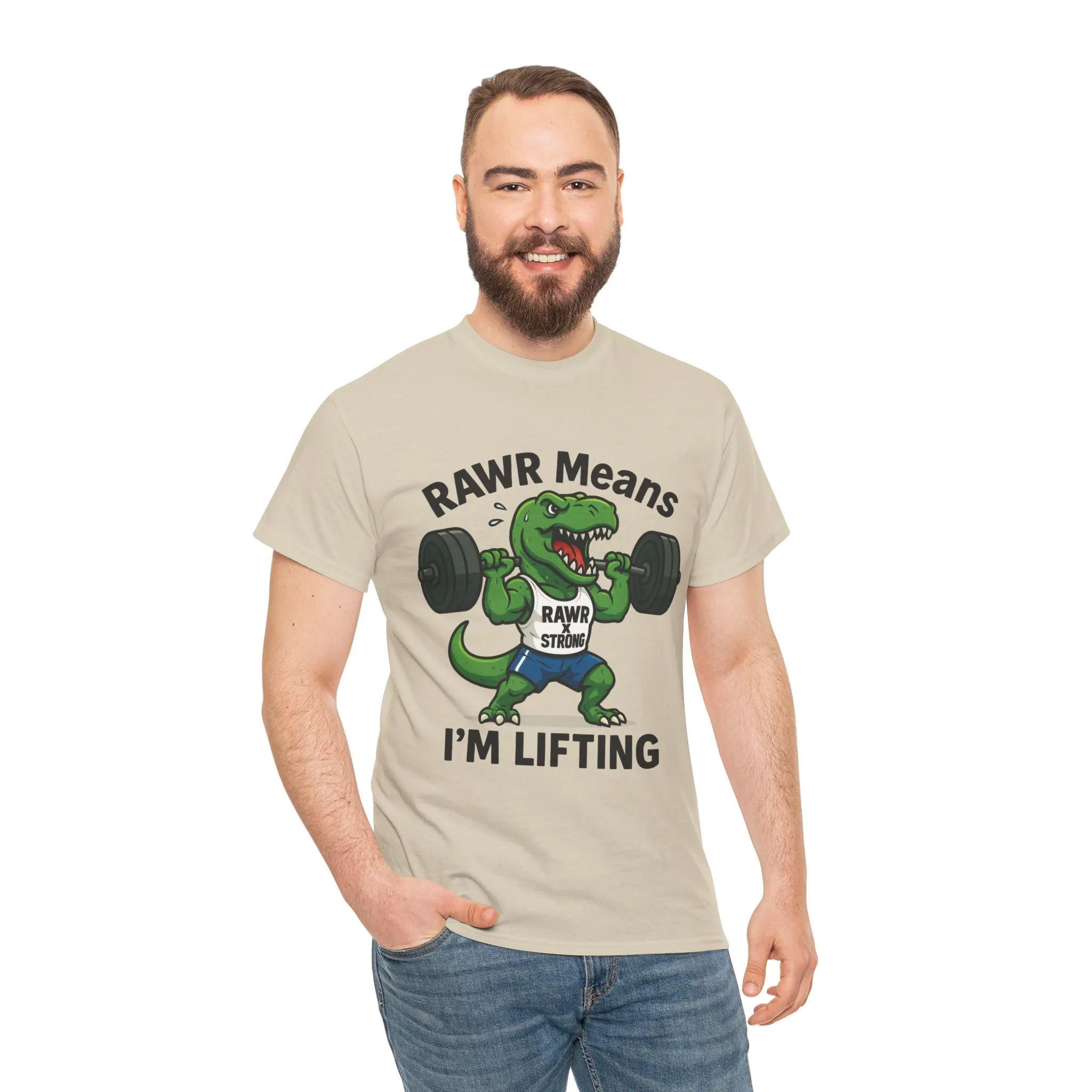 RAWR Gym Shirt for Men, Funny Dinosaur Lifting Tee, Workout Dino Fitness Gift, Barbell Humor Shirt, Motivational T-Shirt, Activewear - Image 29