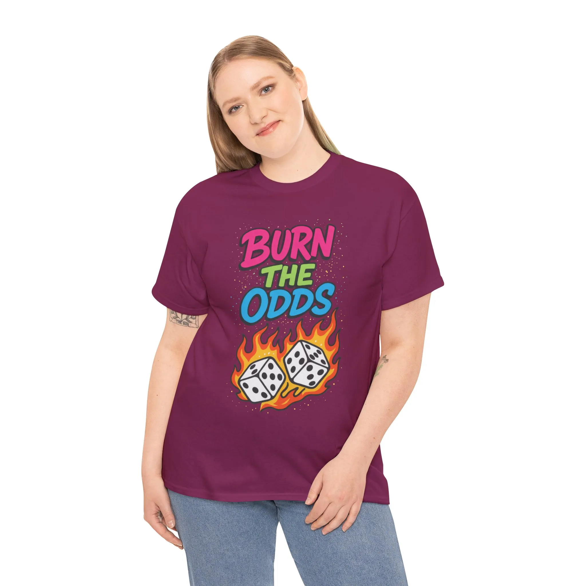 Burn the Odds Graphic Tee | Cool Casual Wear, Gaming Shirt, Unisex Cotton Tee, Dice Design T-Shirt, Gift for Gamers - Image 23