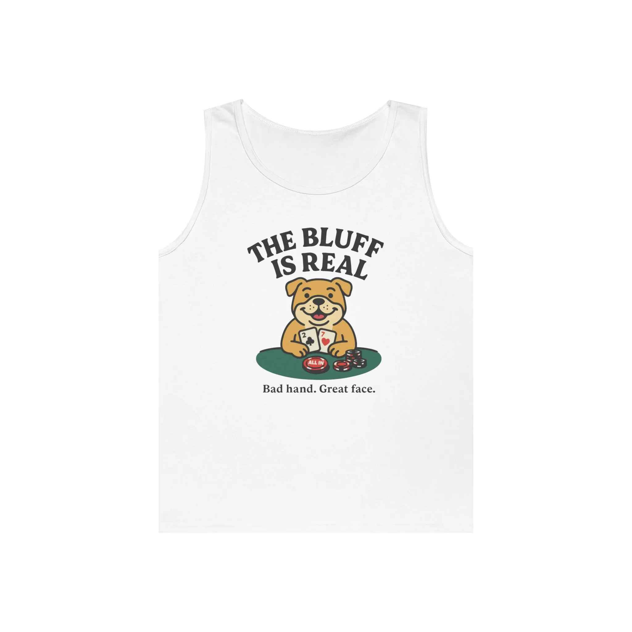 Funny Dog Poker Tank Top, The Bluff is Real Tee, Animal Lover Gift, Unisex Casino Humor Gift, Poker Night Apparel, Cute Pet Humor T-Shirt - Image 4
