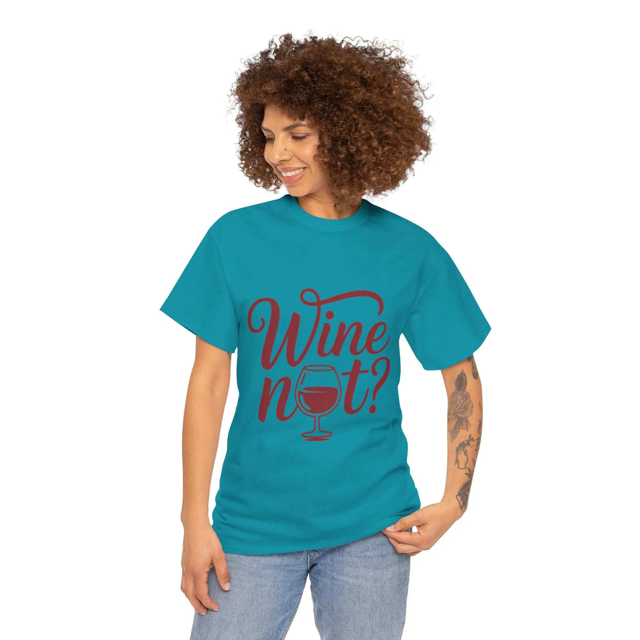 Funny Wine Lover Shirt, Wine Not Graphic Tee, Unisex Heavy Cotton T-Shirt, Pun Shirt for Wine Drinkers & Party Vibes, Gift for Wine-tasting - Image 39