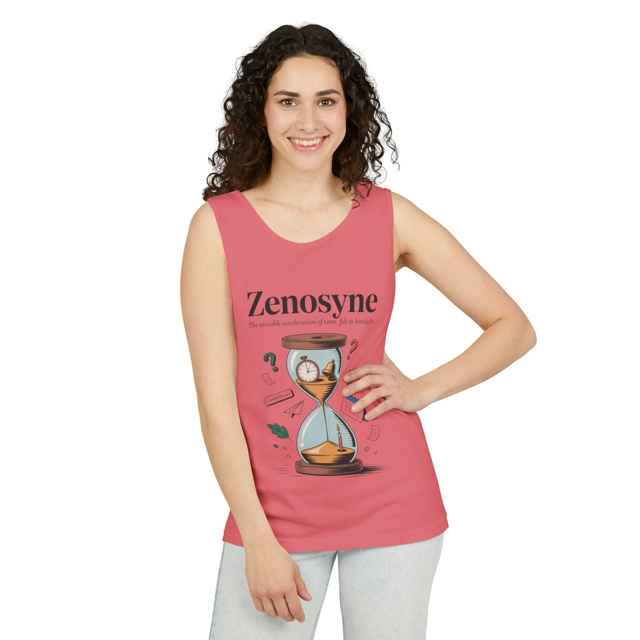 Zenosyne Tank Top, Unisex Garment-Dyed Tee, Time Awareness Gift, Casual Summer Wear, Philosophy Shirt, Unique Everyday Apparel - Image 30