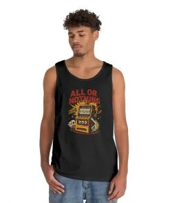 Retro Casino Vibes Tank Top, All or Nothing Design, Gift for Gamers, Poker Lover Gift, Gaming Apparel, Slot Machine Graphic
