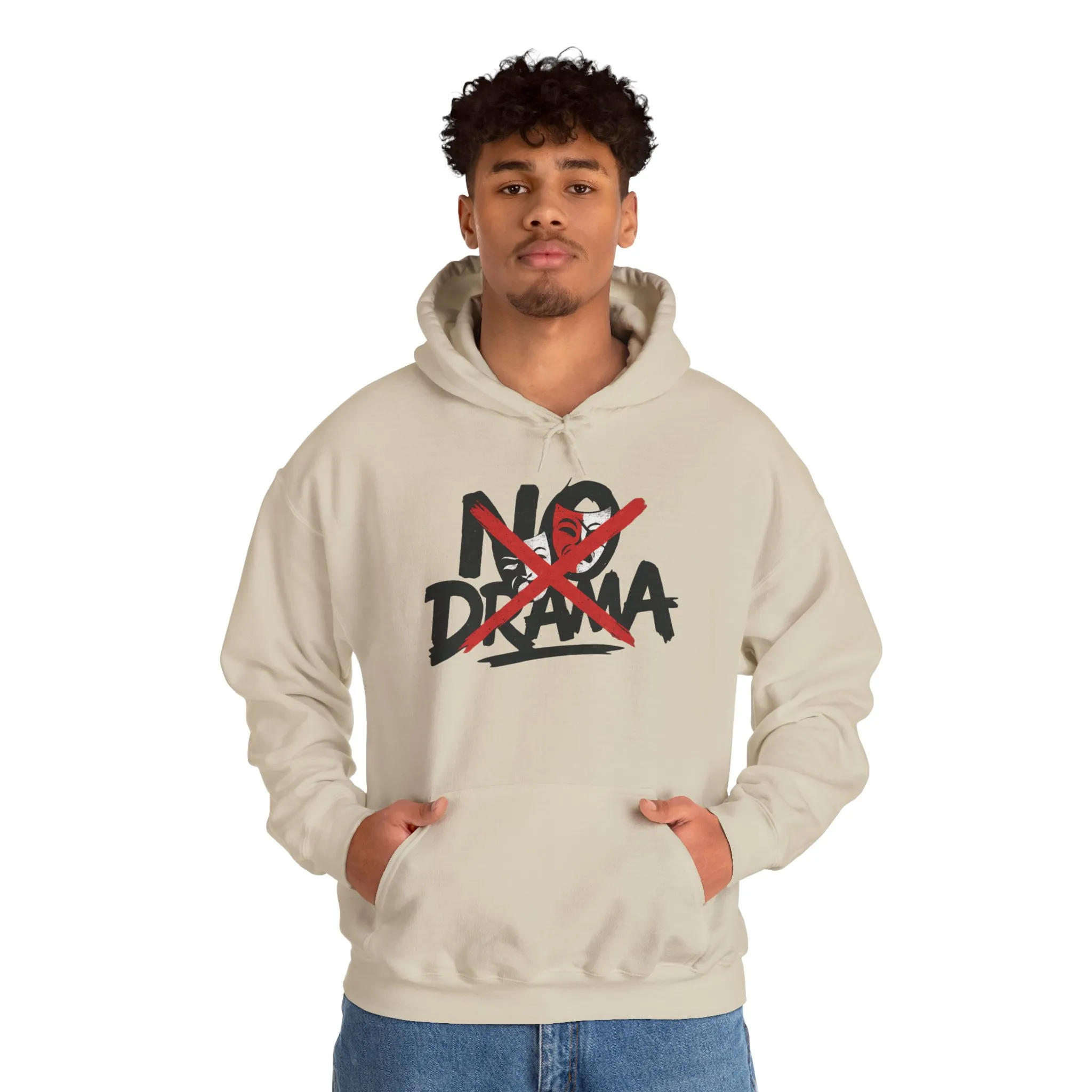 No Drama Mens Hoodie, Cozy Hoodie, Everyday Wear, Gift for Friend, Casual Fashion, Relaxed Vibes - Image 11