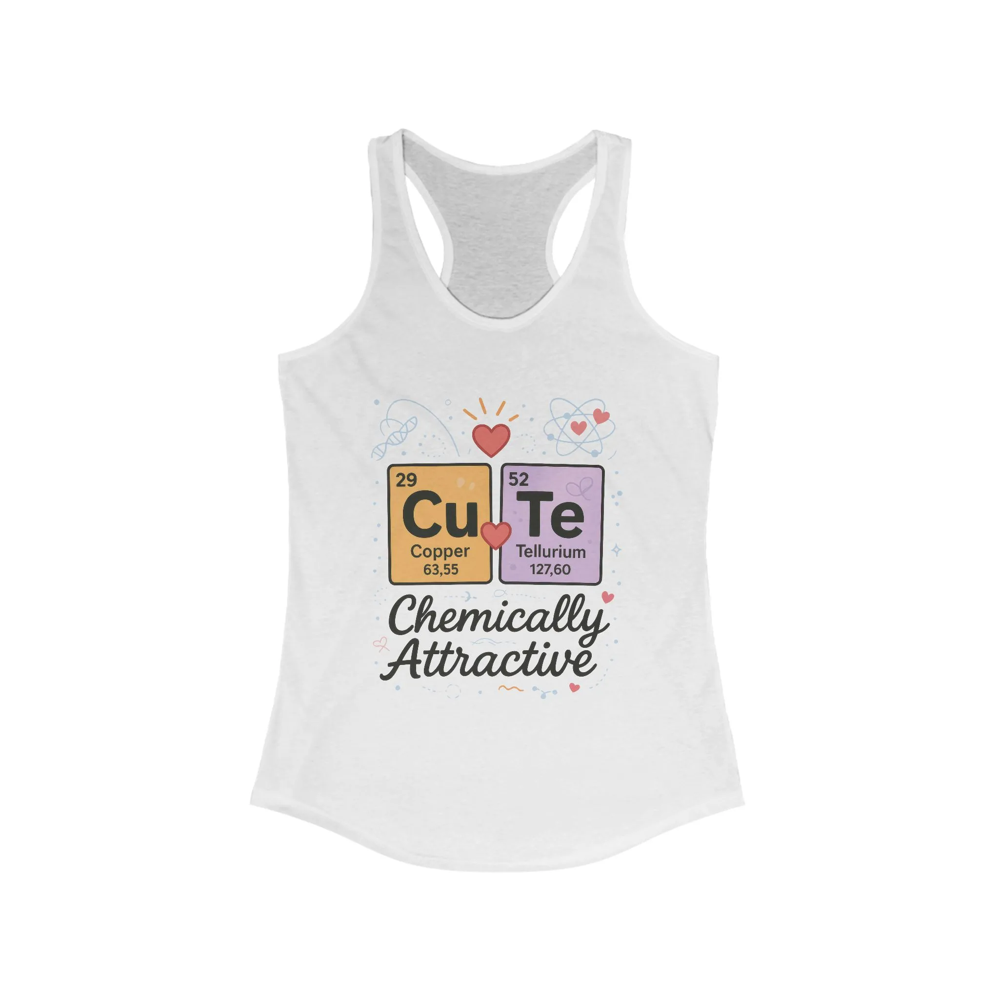 Chemistry Love Racerback Tank Top, Cute Science Shirt, Gift for Her, Casual Summer Wear, Fitness Top, Science Lover Tee,Chemically STEM Gift - Image 3