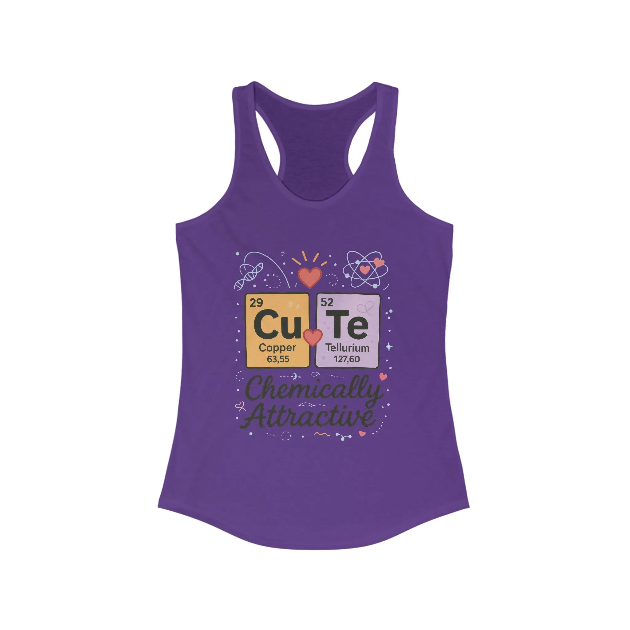 Chemistry Love Racerback Tank Top, Cute Science Shirt, Gift for Her, Casual Summer Wear, Fitness Top, Science Lover Tee,Chemically STEM Gift - Image 13