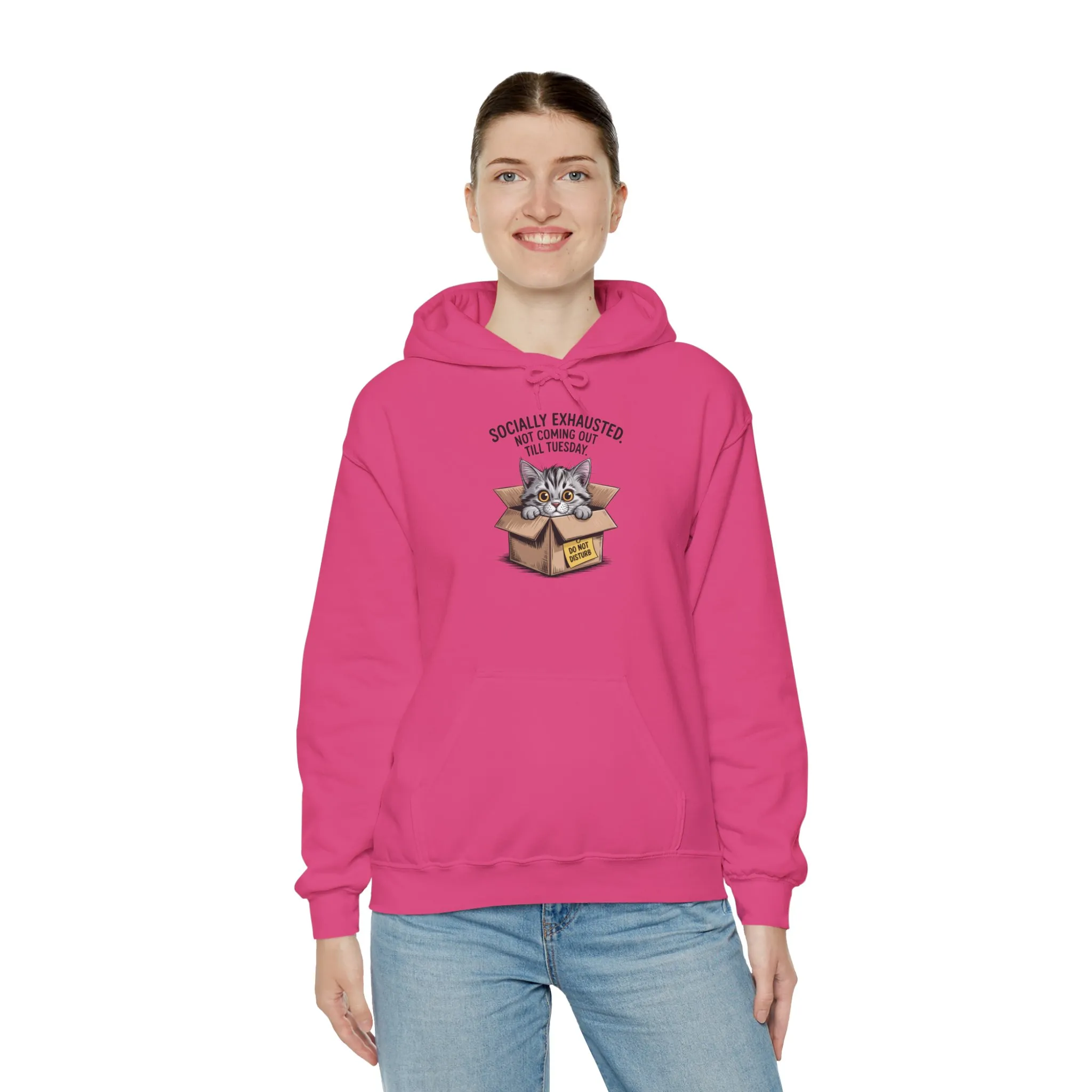 Socially Exhausted Cat Hoodie - Cozy Sweatshirt for Cat Lovers, Funny Gift, Casual Wear, Unique Animal Apparel, Perfect for Relaxing Days - Image 32