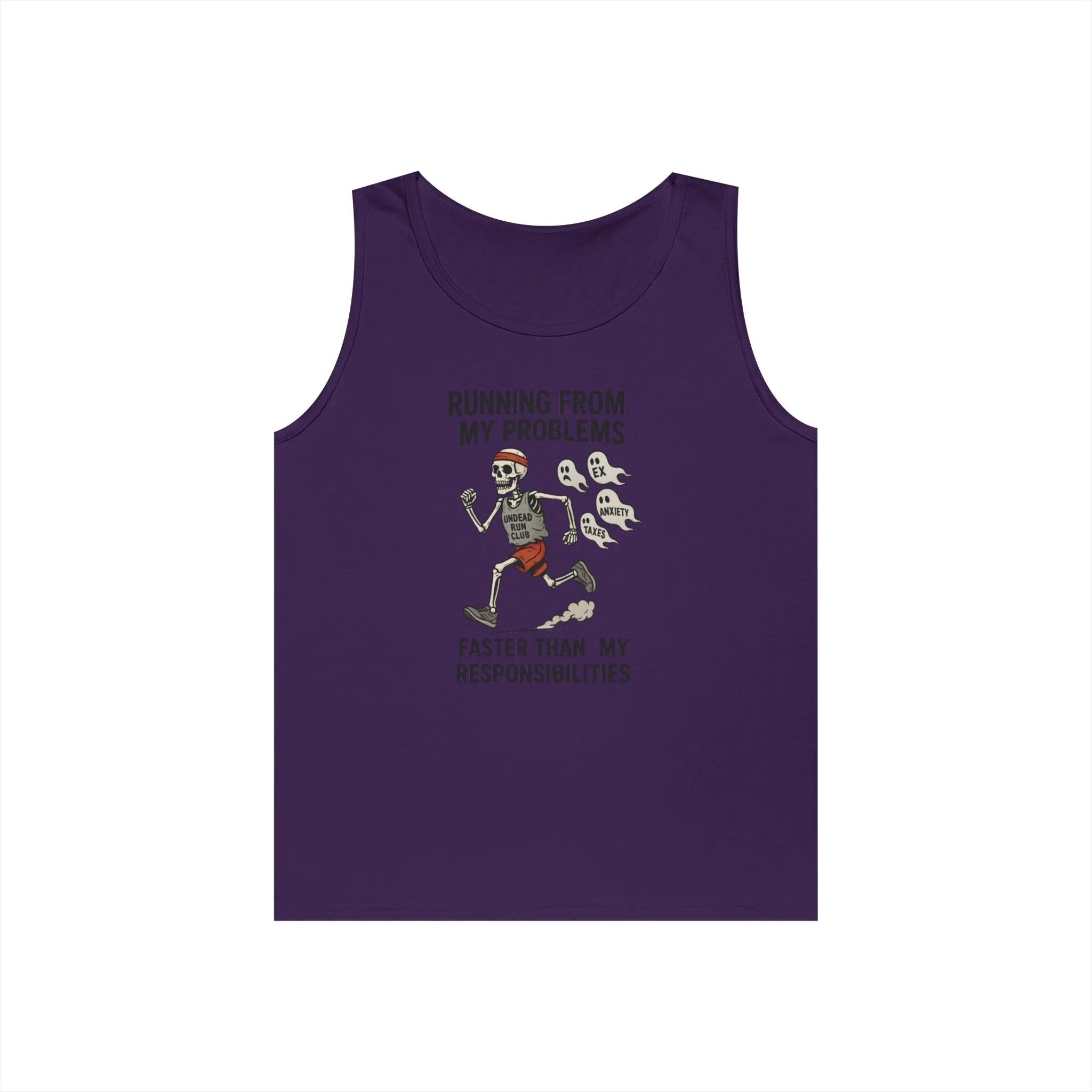 Skeleton Runner Tank for Men, Undead Jogging Club Tee, Halloween T-Shirt, Gift for Runners, Anxiety Humor Gift, Funny Graphic Tank Top - Image 11