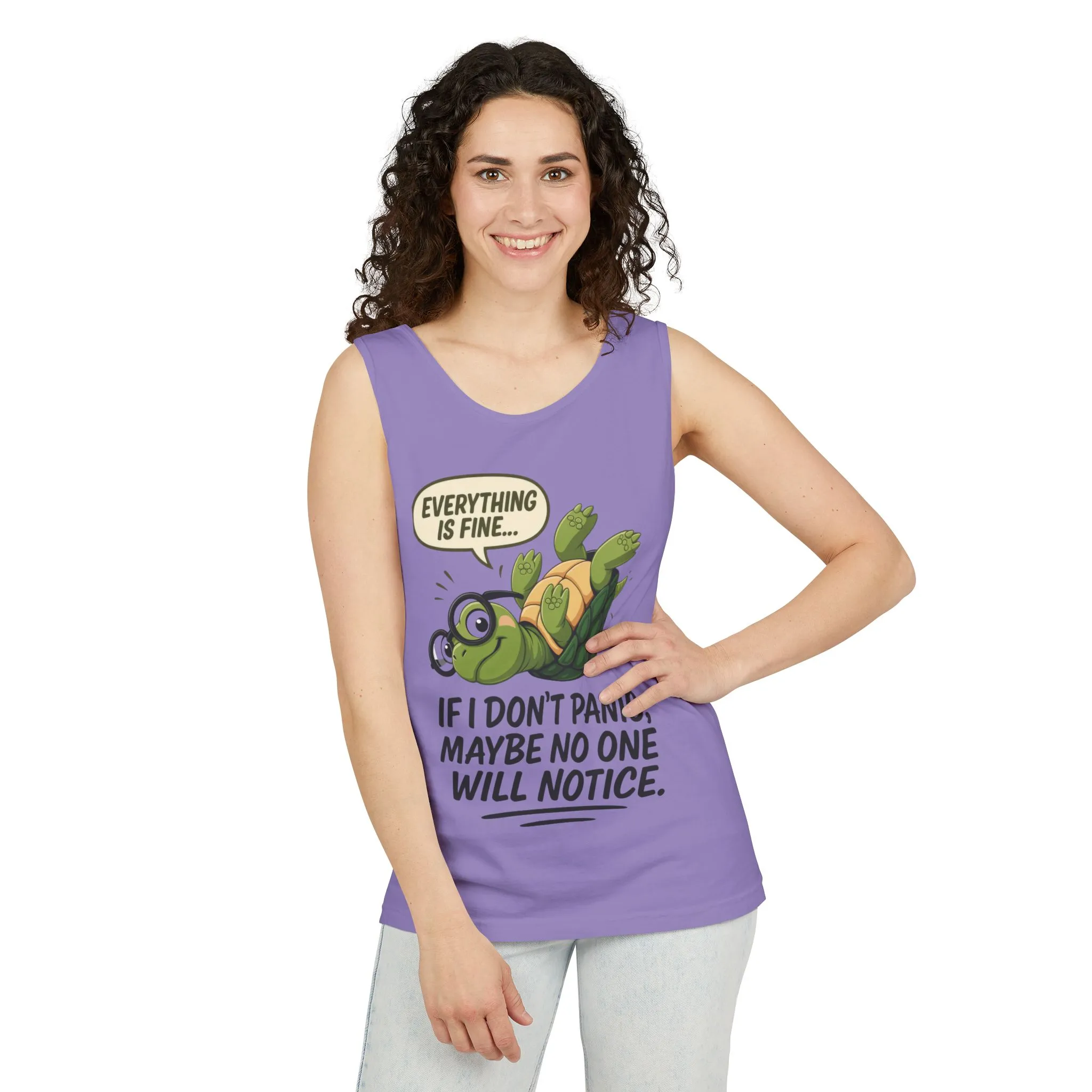Funny Turtle Womens Tank Top, Everything is Fine, Womens Summer Apparel, Relaxed Fit, Pool Party, Beachwear, Humorous Gift - Image 16