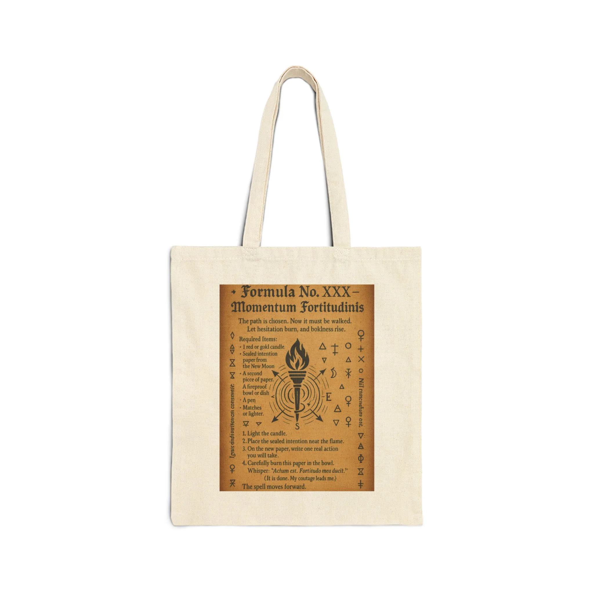 First Quarter Moon Spell, Momentum Ritual Grimoire Page, Witchy Lunar Art Bag, Gift for Witchy Vibes, Astrology Lover Gift - Image 2