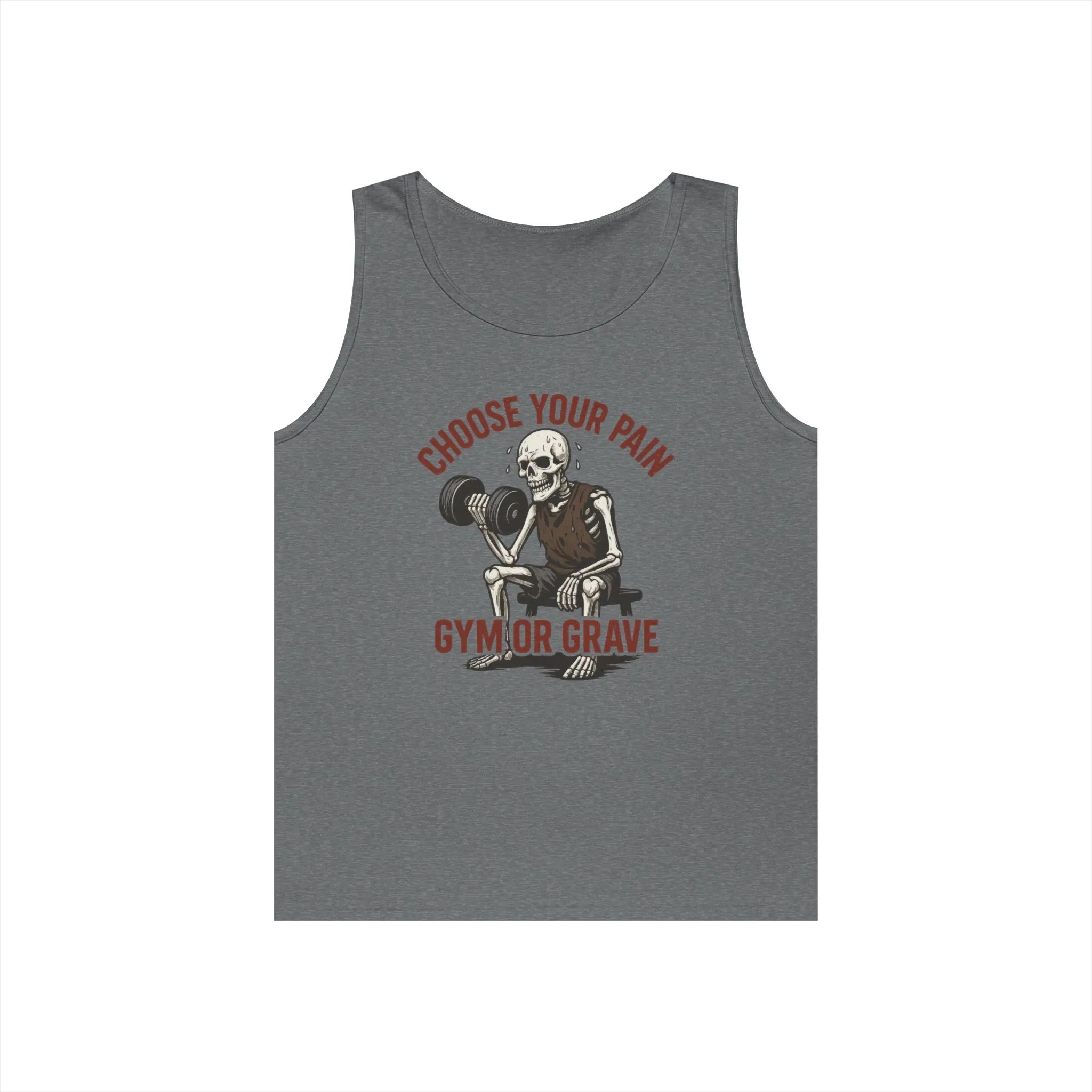 Choose Your Pain Gym Tank Top, Funny Skeleton Workout Tee, Dark Gym Humor Gift, Halloween Gym Shirt, Motivational Tees, Dark Fitness Humor - Image 10