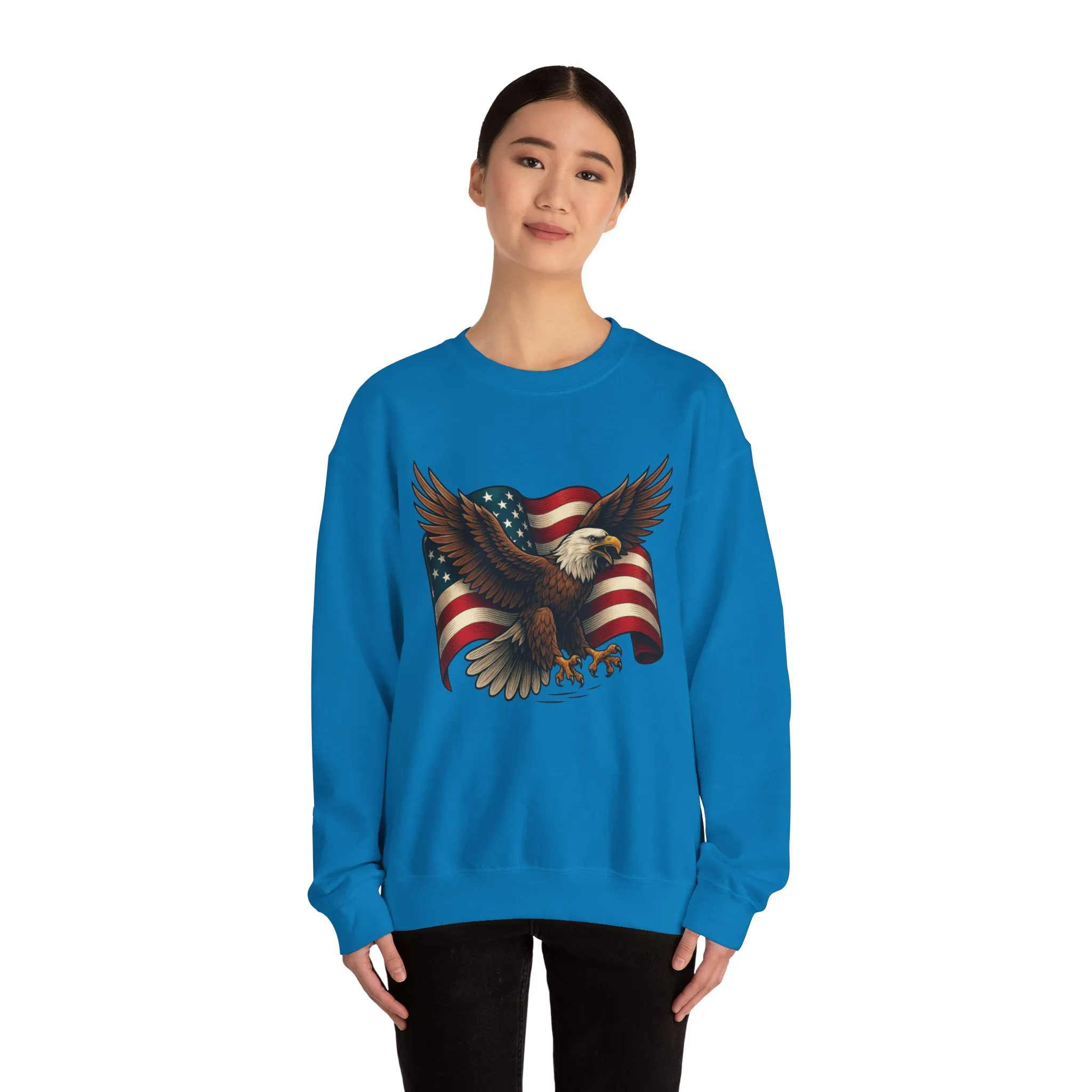 Patriotic Eagle Sweatshirt - Unisex Crewneck, USA Flag Apparel, Memorial Day, Veteran's Day, Independence Day, Gift for Patriots - Image 25