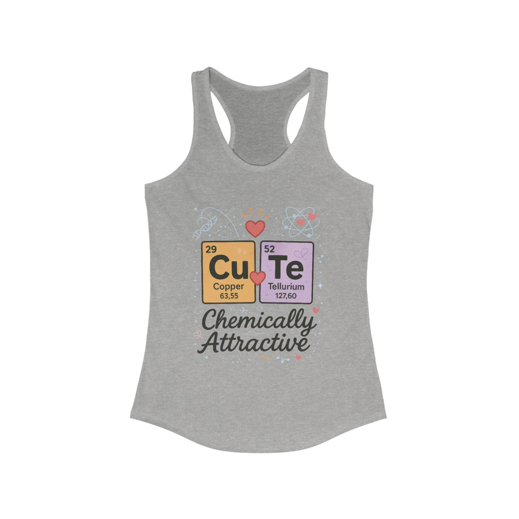 Chemistry Love Racerback Tank Top, Cute Science Shirt, Gift for Her, Casual Summer Wear, Fitness Top, Science Lover Tee,Chemically STEM Gift - Image 5