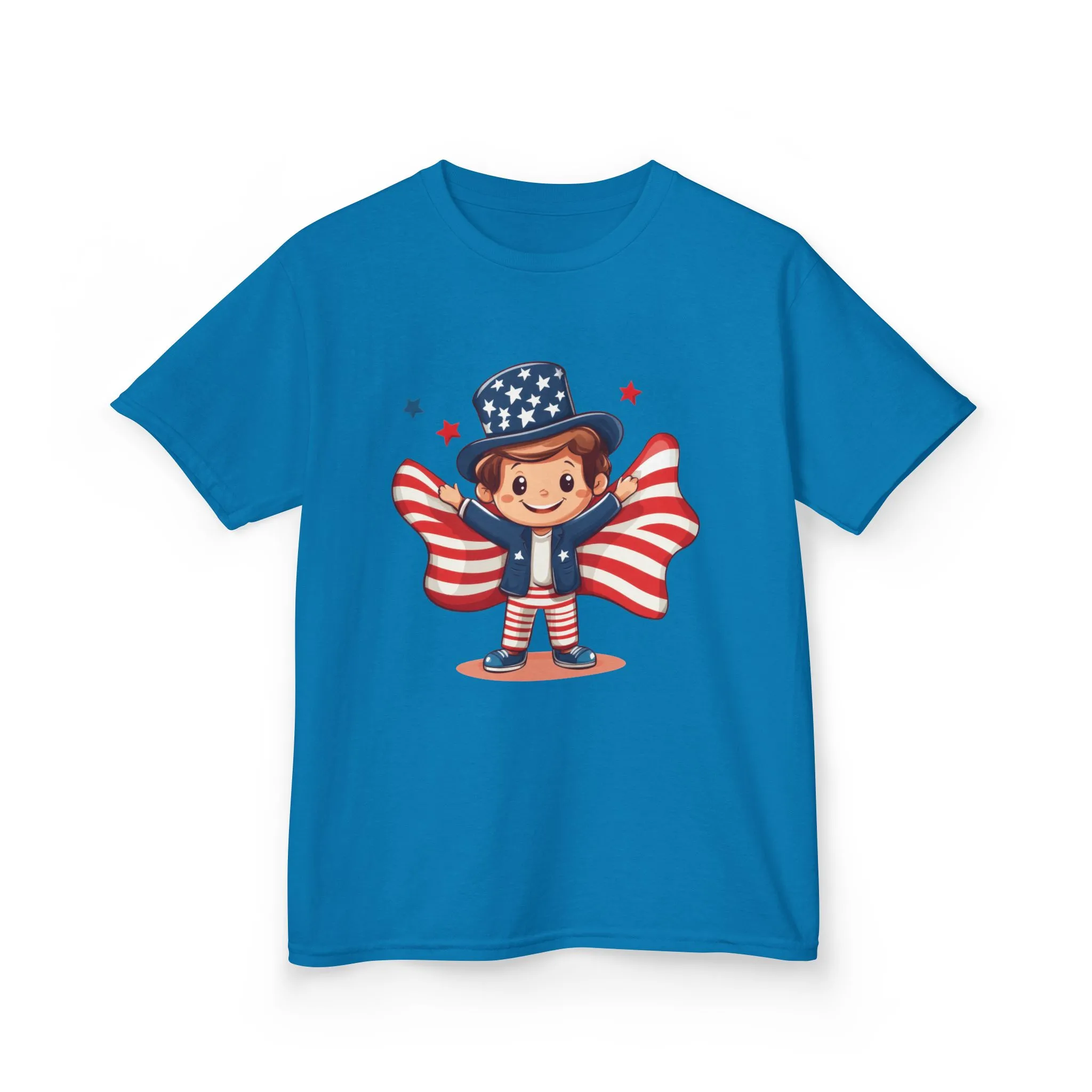 4th of July Kids T-Shirt,Kids Unisex Patriotic Tee, American Flag Outfit for Boys and Girls, Independence Day Shirt, Cute American Shirt - Image 3