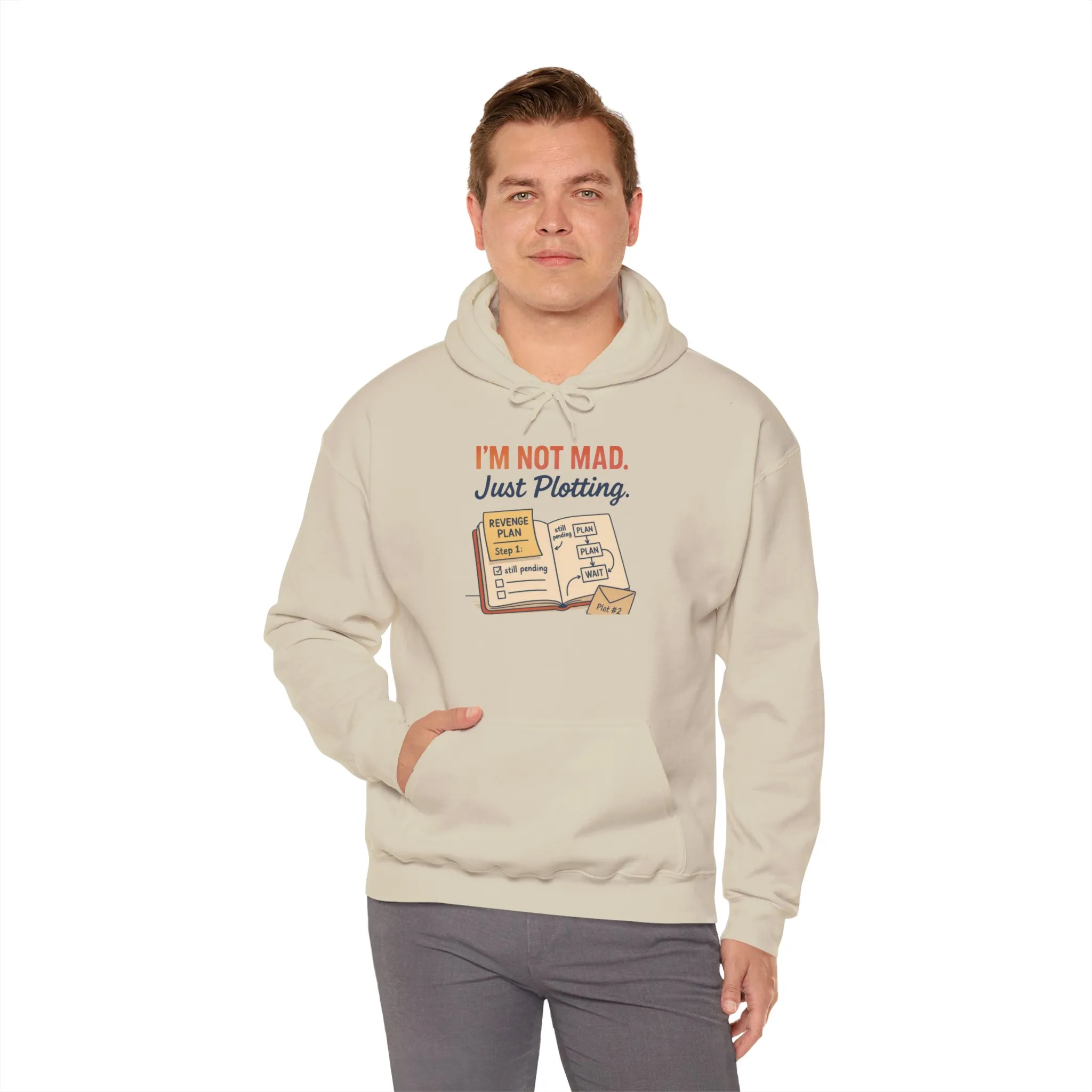 Funny Revenge Hoodie for Men, I'm Not Mad Just Plotting, Passive Aggressive Humor Sweatshirt, Funny Planning Hoodie - Image 9