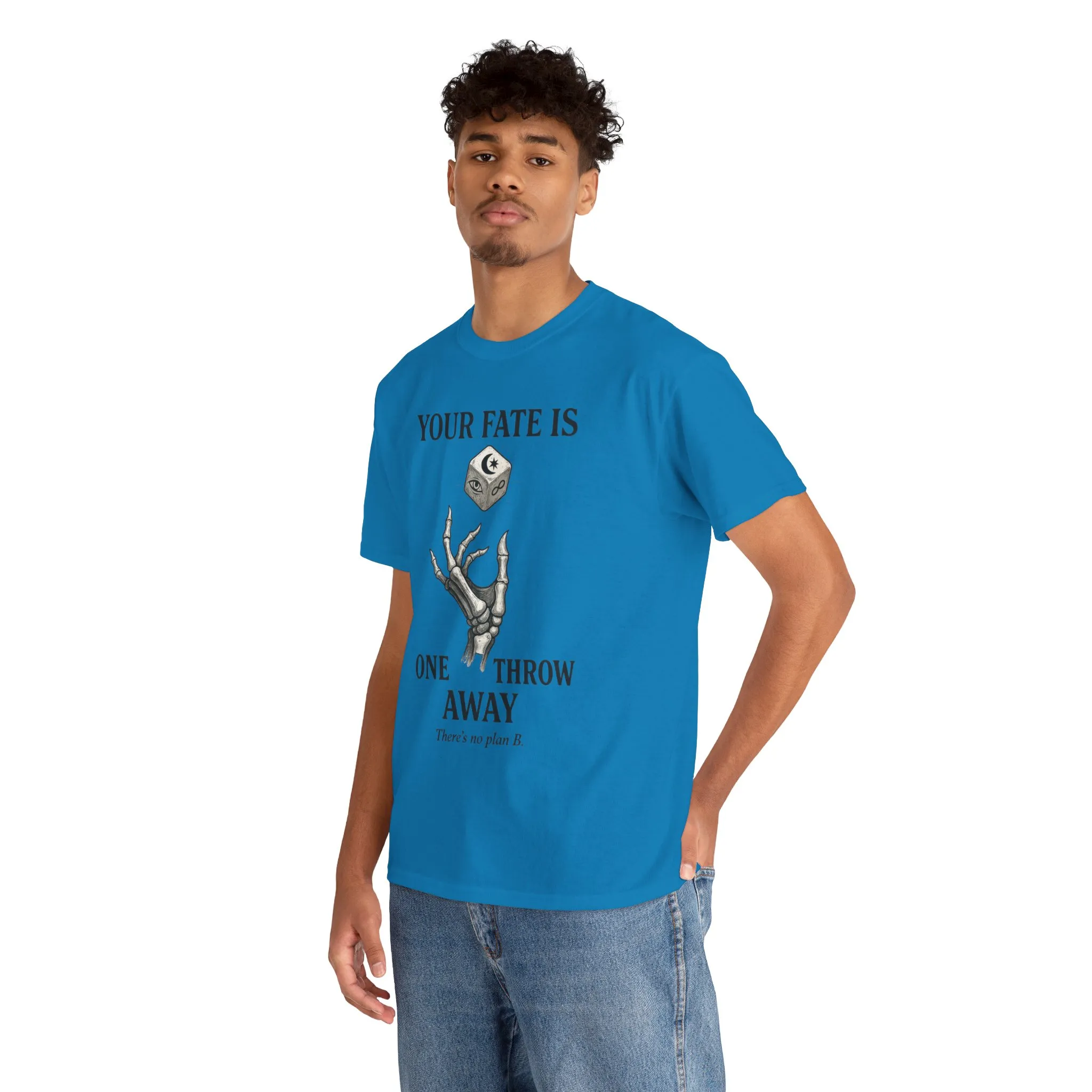 Your Fate Mens Heavy Cotton Tee, Skeleton Dice Graphic T-Shirt, Trendy Gift for Gamers, Gambling Tee, Unique Quote Apparel - Image 21