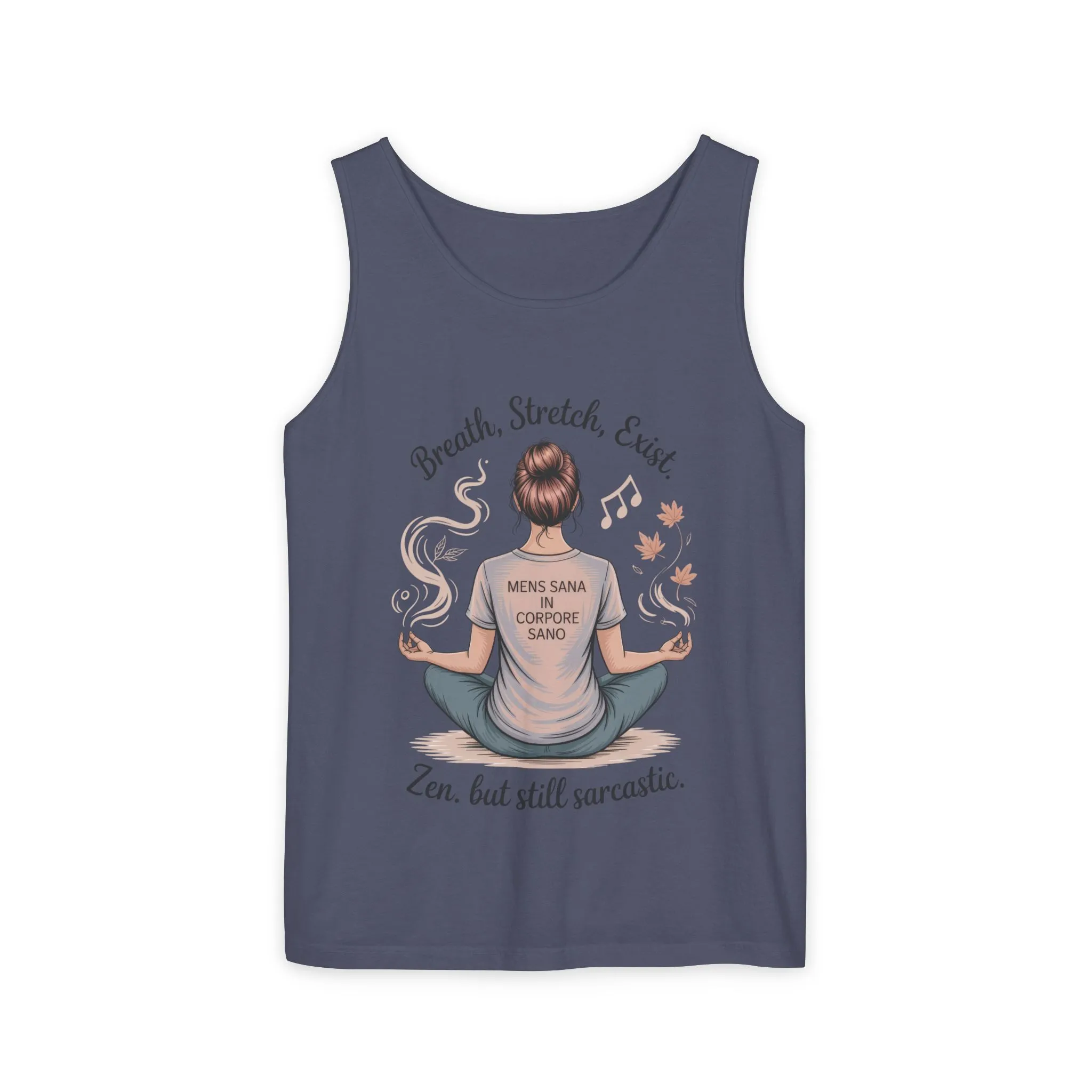 Zen Sarcastic Tank Top, Womens Meditation Shirt, Breath Stretch Exist Tee, Yoga Apparel, Gift for Mindfulness Lovers - Image 15