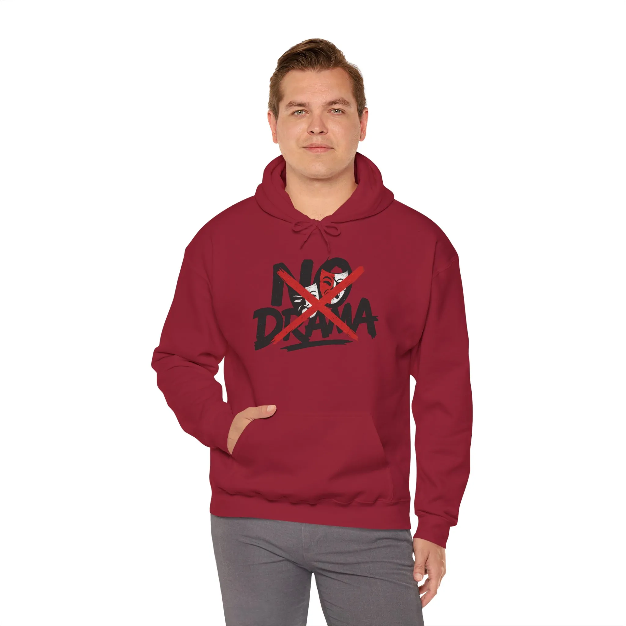 No Drama Mens Hoodie, Cozy Hoodie, Everyday Wear, Gift for Friend, Casual Fashion, Relaxed Vibes - Image 36