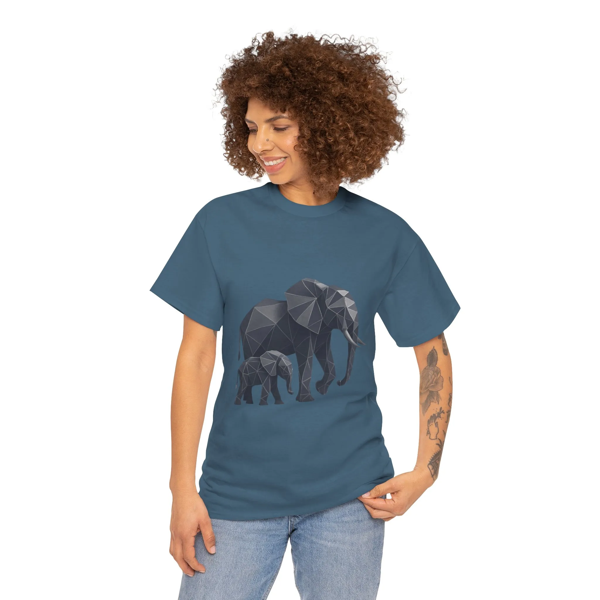Geometric Elephant Tee - Minimalist Art Shirt, Nature Lover Gift, Animal Print T-Shirt, Unisex Cotton Tee, Eco-Friendly Wear - Image 17