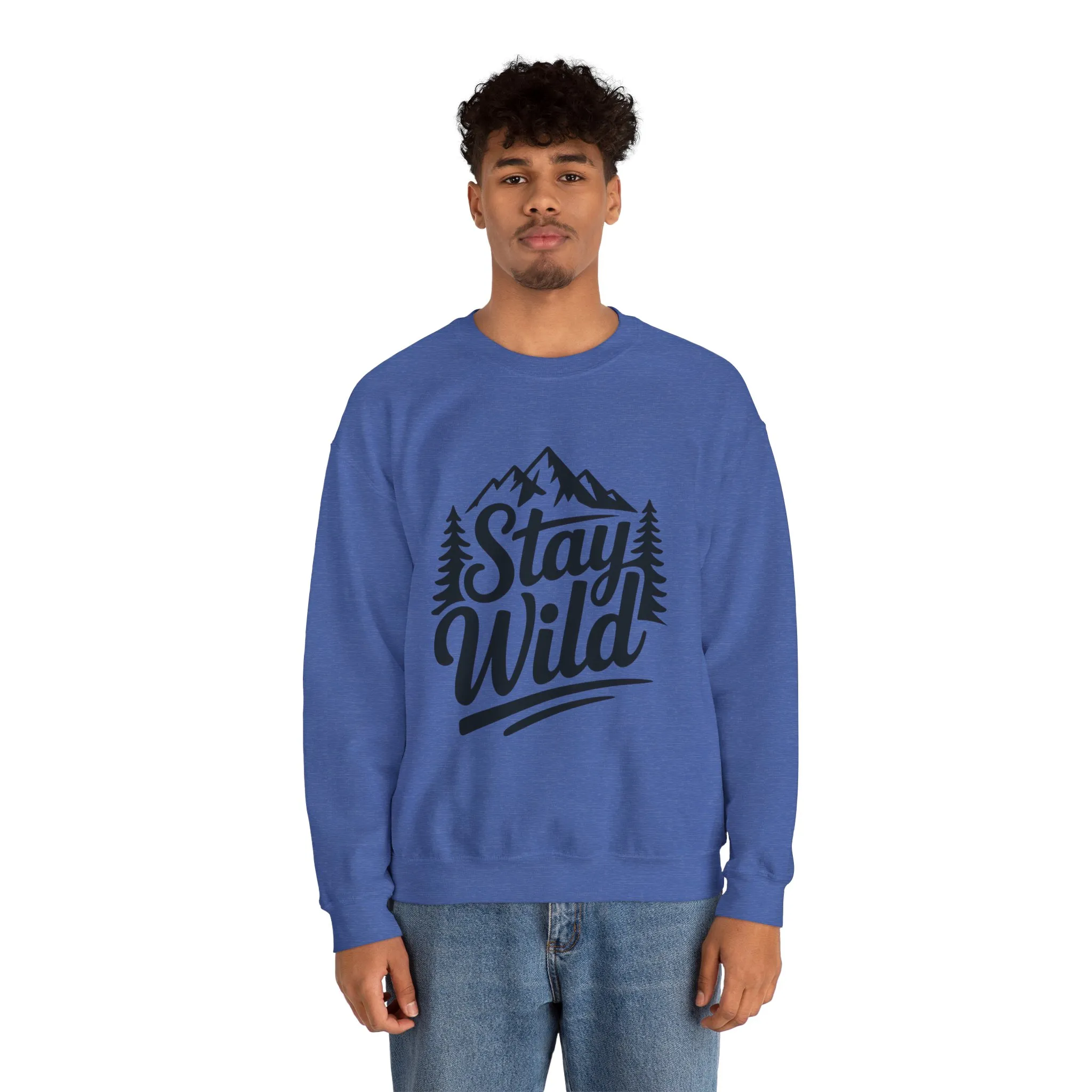 Stay Wild Unisex Crewneck Sweatshirt, Cozy Casual Wear for Adventurers, for Nature Lovers, Mountain Nature Unisex Crewneck Sweatshirt - Image 32