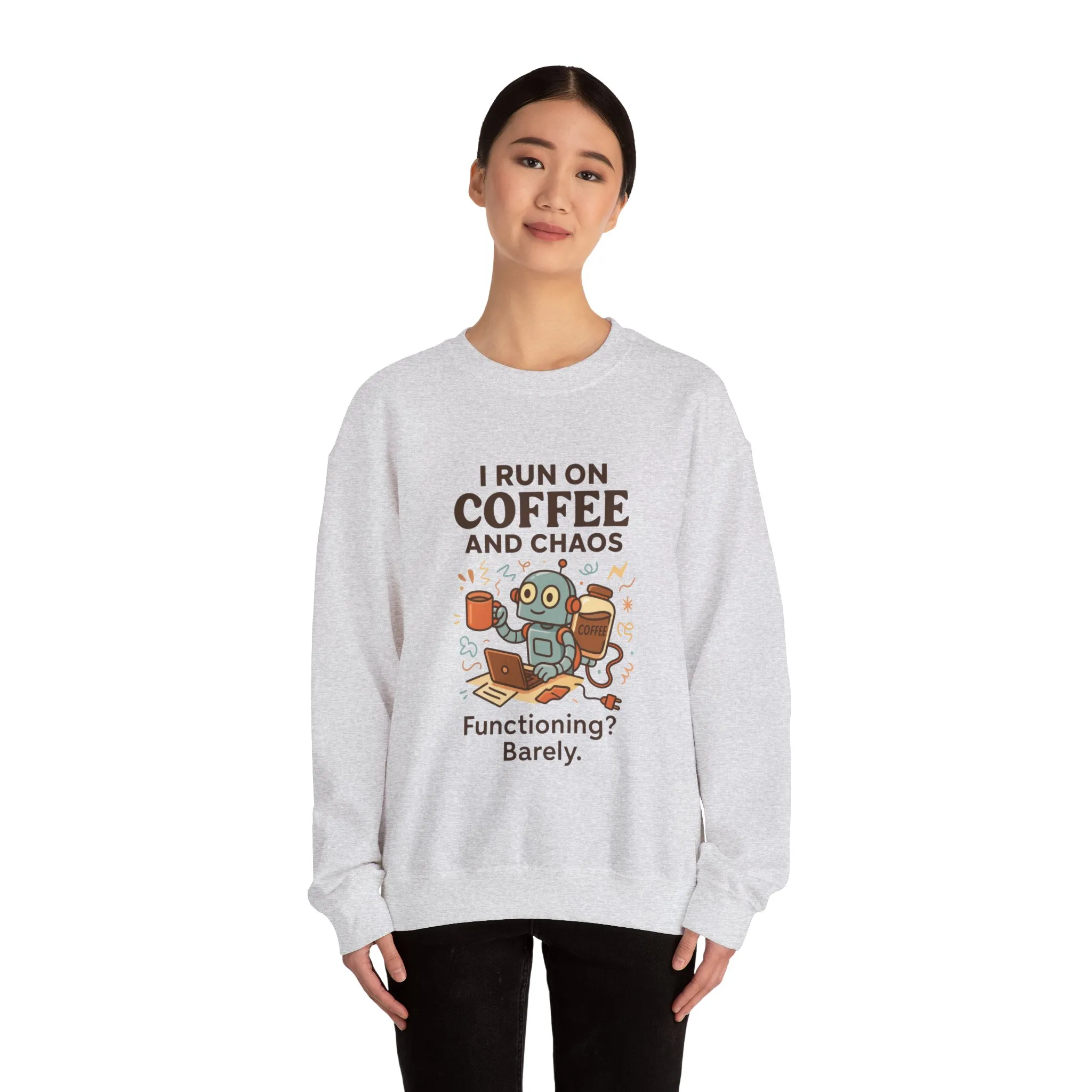 Coffee and Chaos Crewneck Sweatshirt, Funny Sweatshirt for Coffee Lovers, Unisex Gift, Cozy Everyday Wear, Ideal for Holidays - Image 33
