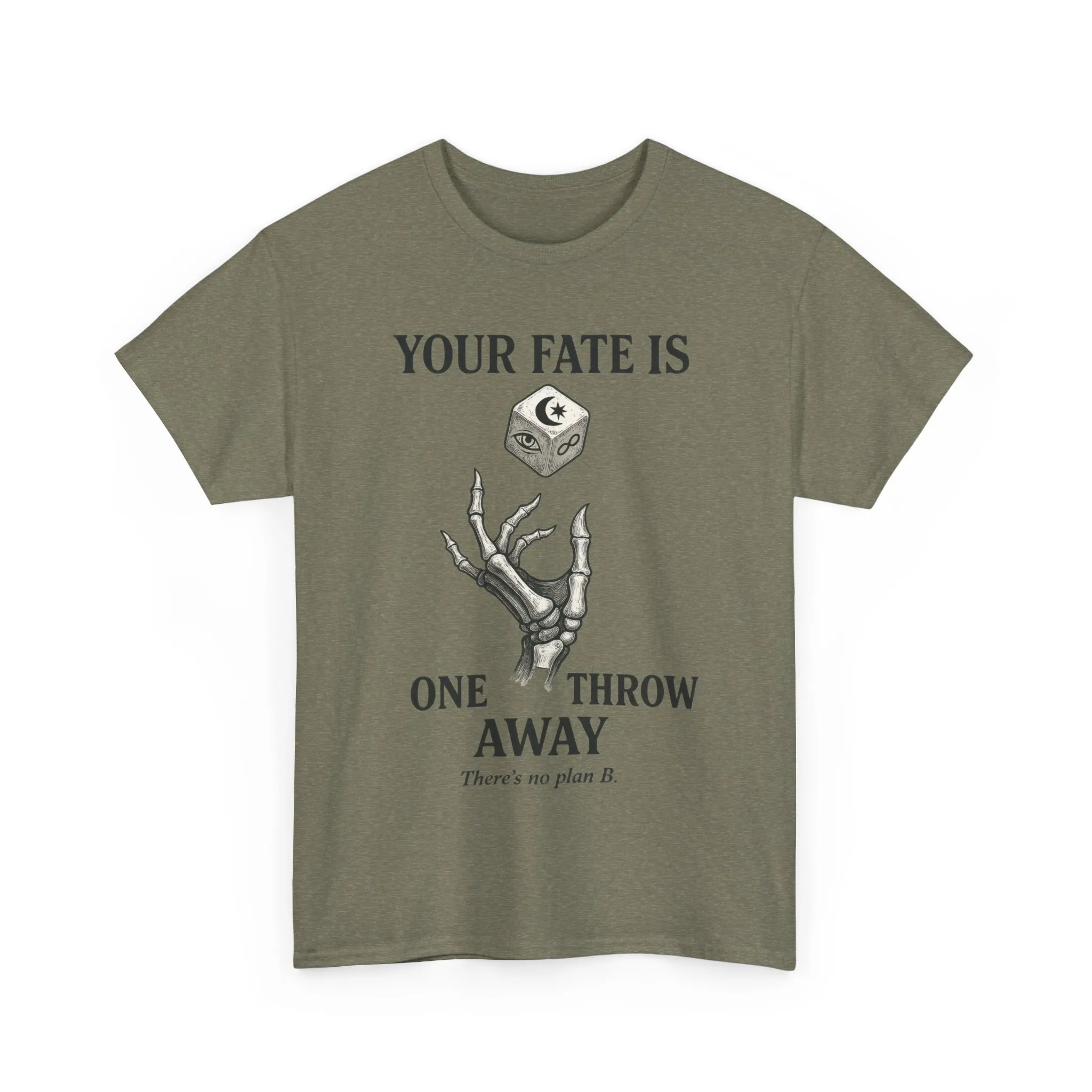 Your Fate Mens Heavy Cotton Tee, Skeleton Dice Graphic T-Shirt, Trendy Gift for Gamers, Gambling Tee, Unique Quote Apparel - Image 28
