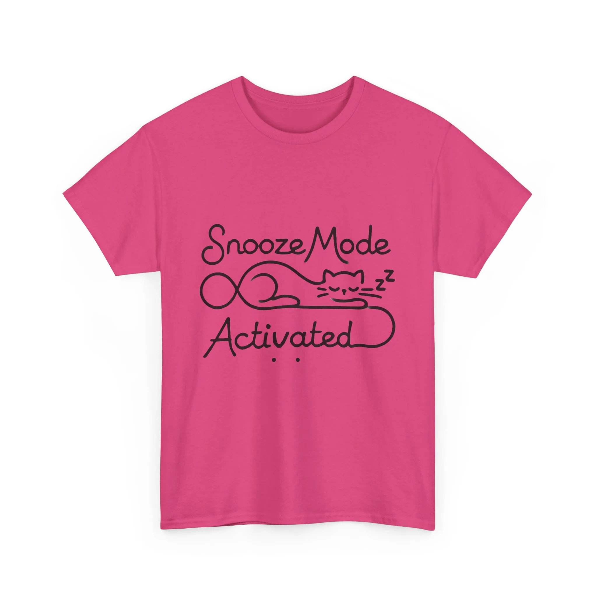 Cotton T-Shirt for Cat Lovers, Funny Sleeping Cat Tee, Lazy Mood Graphic, Women's Heavy Cotton T-Shirt Gift for Cat Lovers - Image 22