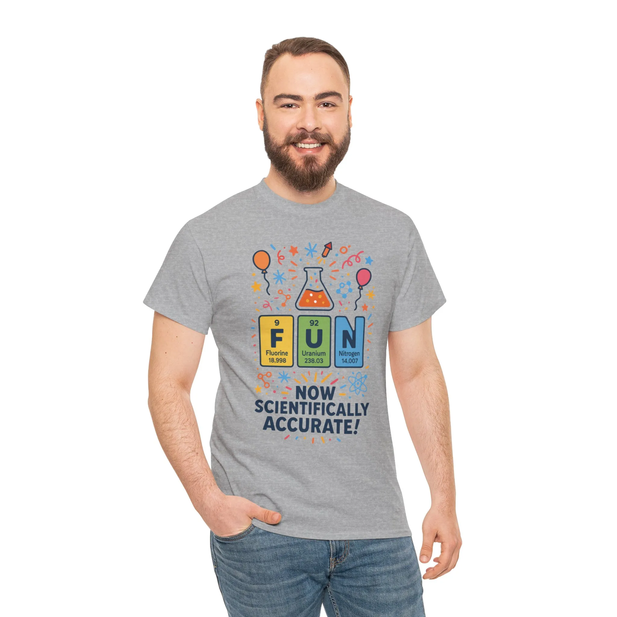 Fun Science Unisex Heavy Cotton Tee, Perfect for STEM Lovers, Gift for Science Teachers, FUN Periodic Table Tee,Nerdy Unisex Shirt - Image 6