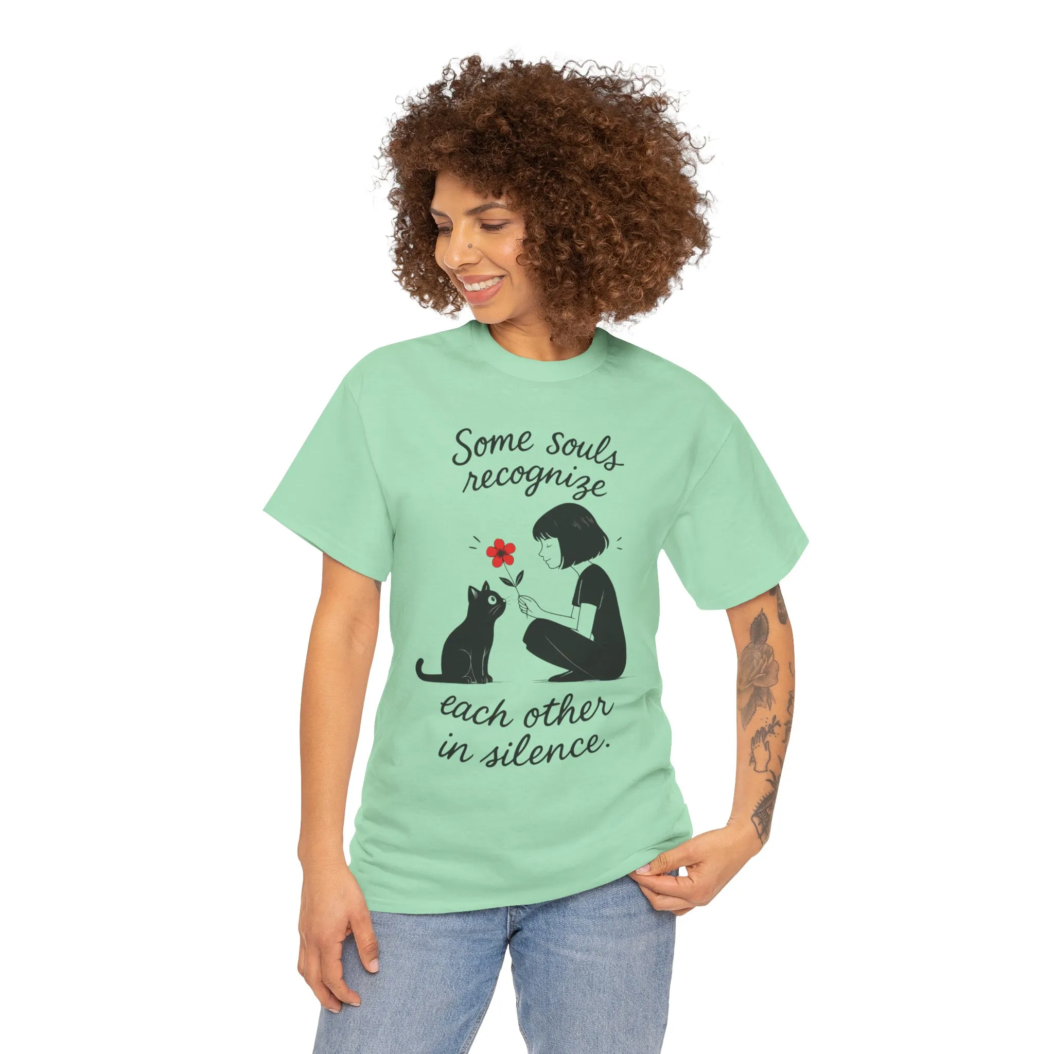 Cat Lover's Heavy Cotton Tee, Cute Cat Shirt, Pet Owner Gift, Animal Lover Apparel, Birthday Gift for Her, Women's Cotton T-Shirt, Cat Lover - Image 17