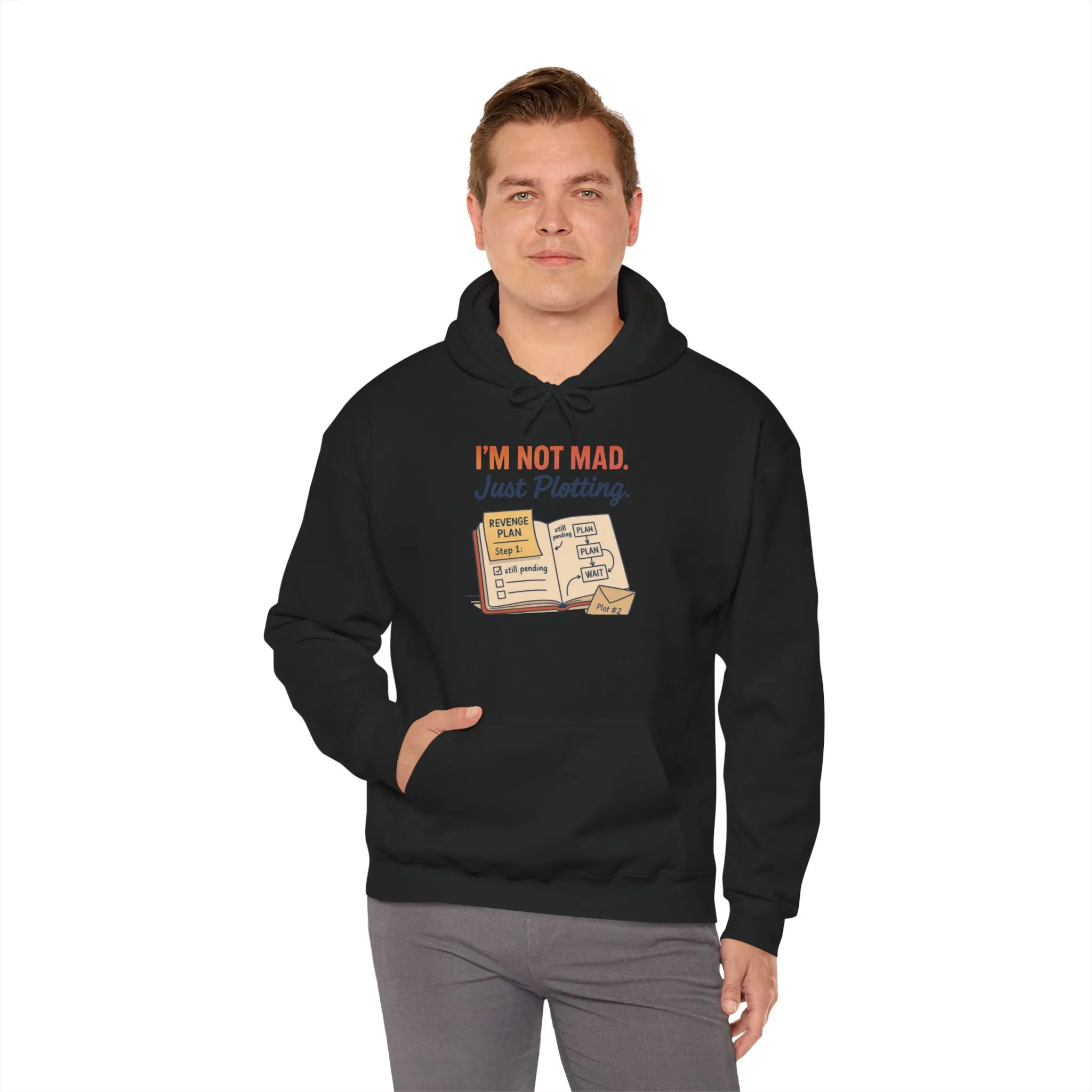 Funny Revenge Hoodie for Men, I'm Not Mad Just Plotting, Passive Aggressive Humor Sweatshirt, Funny Planning Hoodie - Image 30