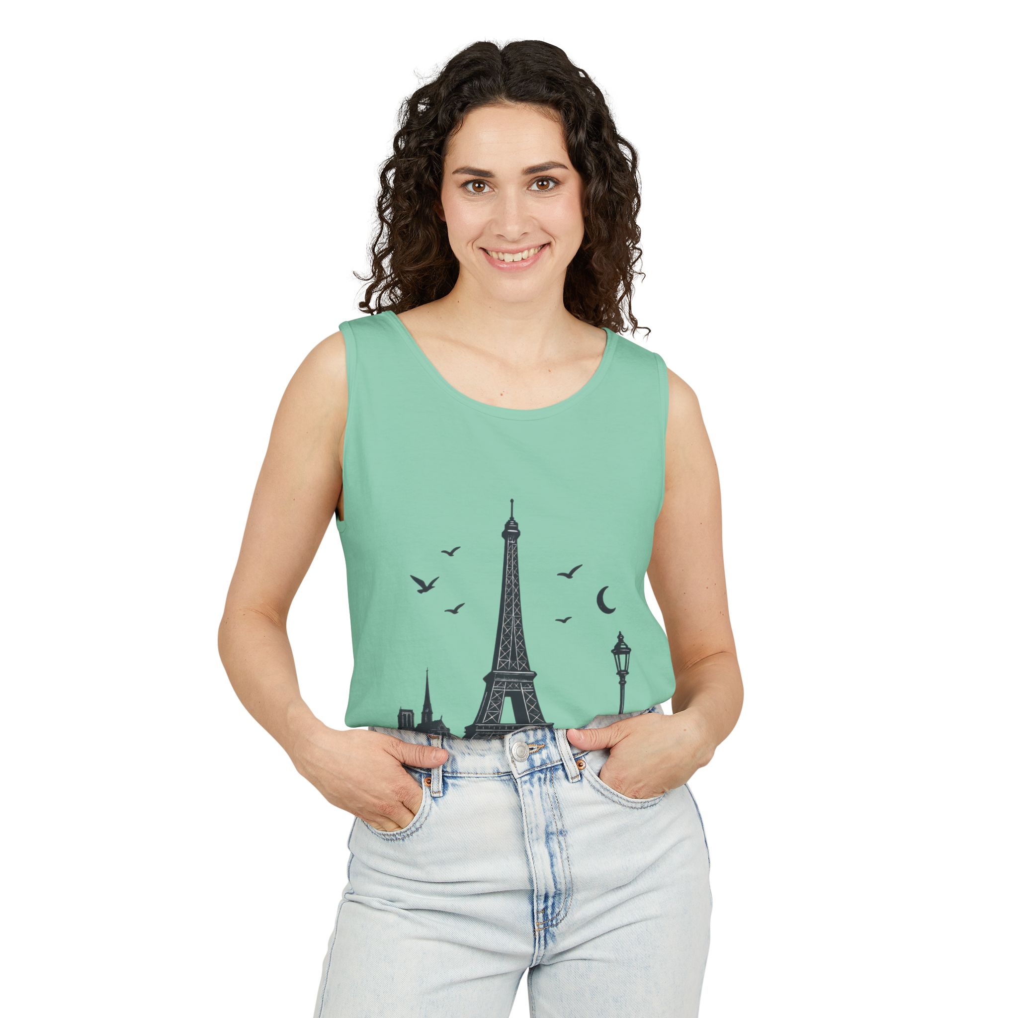 Parisian Dreams Tank Top, Unisex Summer Wear, Graphic Tee, Travel Inspired Apparel, Vacation Outfit, Casual Tank for All Occasions - Image 14