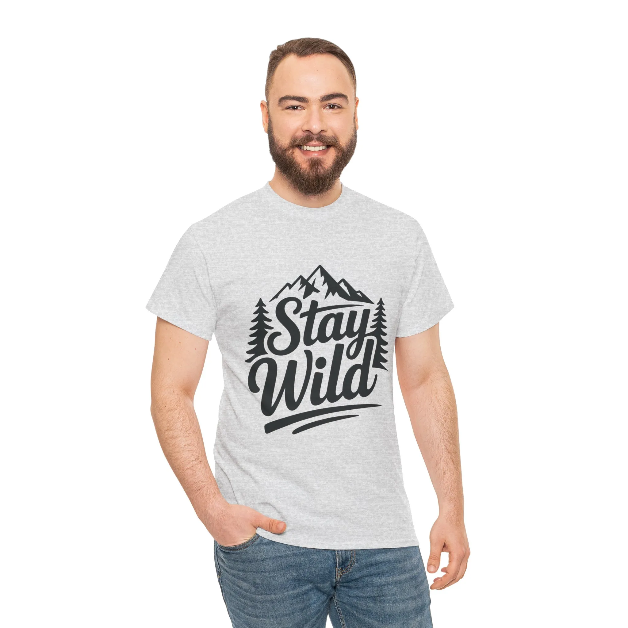 Stay Wild Adventure Tee, Unisex Heavy Cotton Tee for Nature Lovers, Camping, Hiking, Gifts for Outdoorsy Friends, Nature Graphic Tee - Image 29
