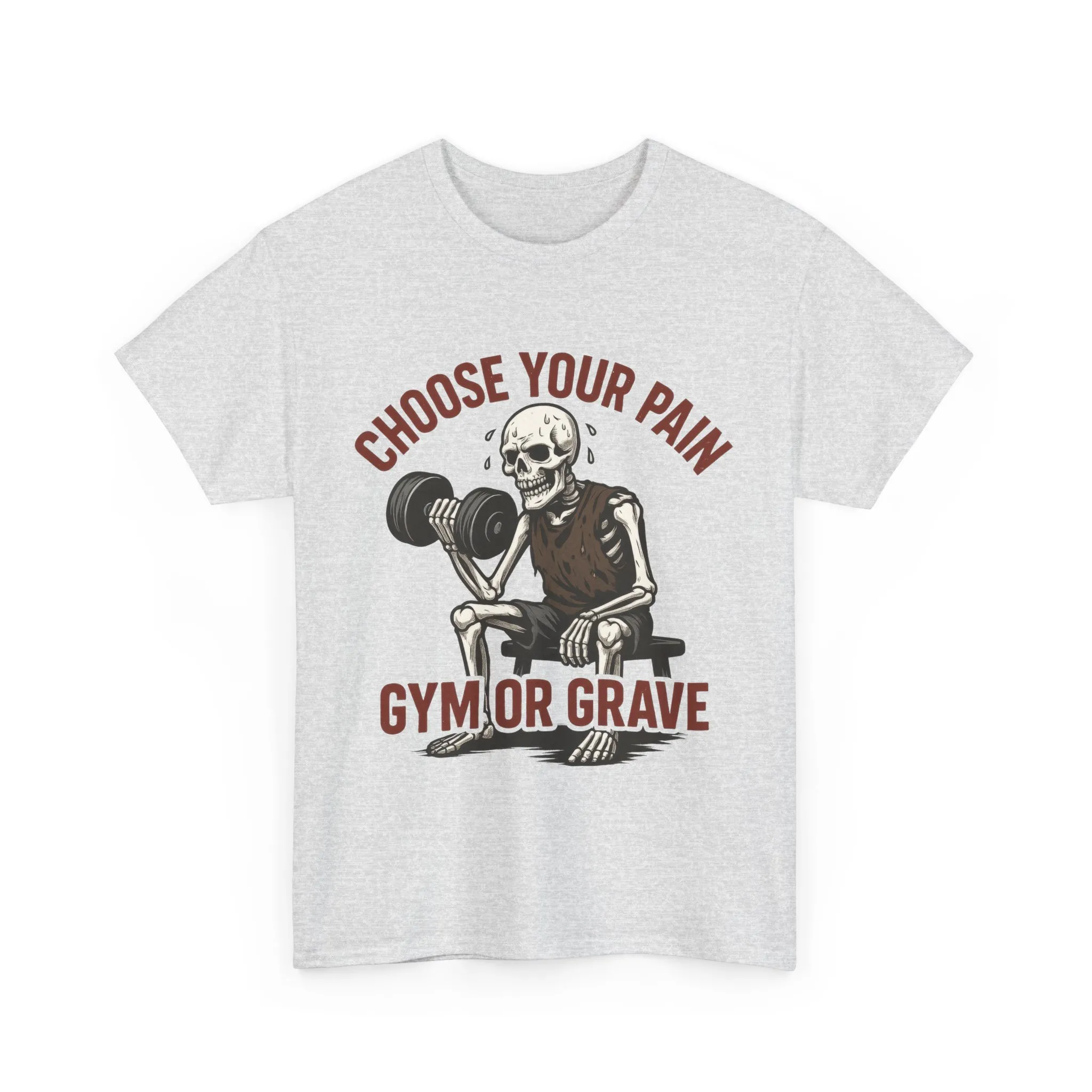 Choose Your Pain Gym Shirt, Gym or Grave Mens Tee, Funny Skeleton Workout Tee, Dark Gym Humor Gift, Halloween Gym Shirt, Motivational Tees - Image 7