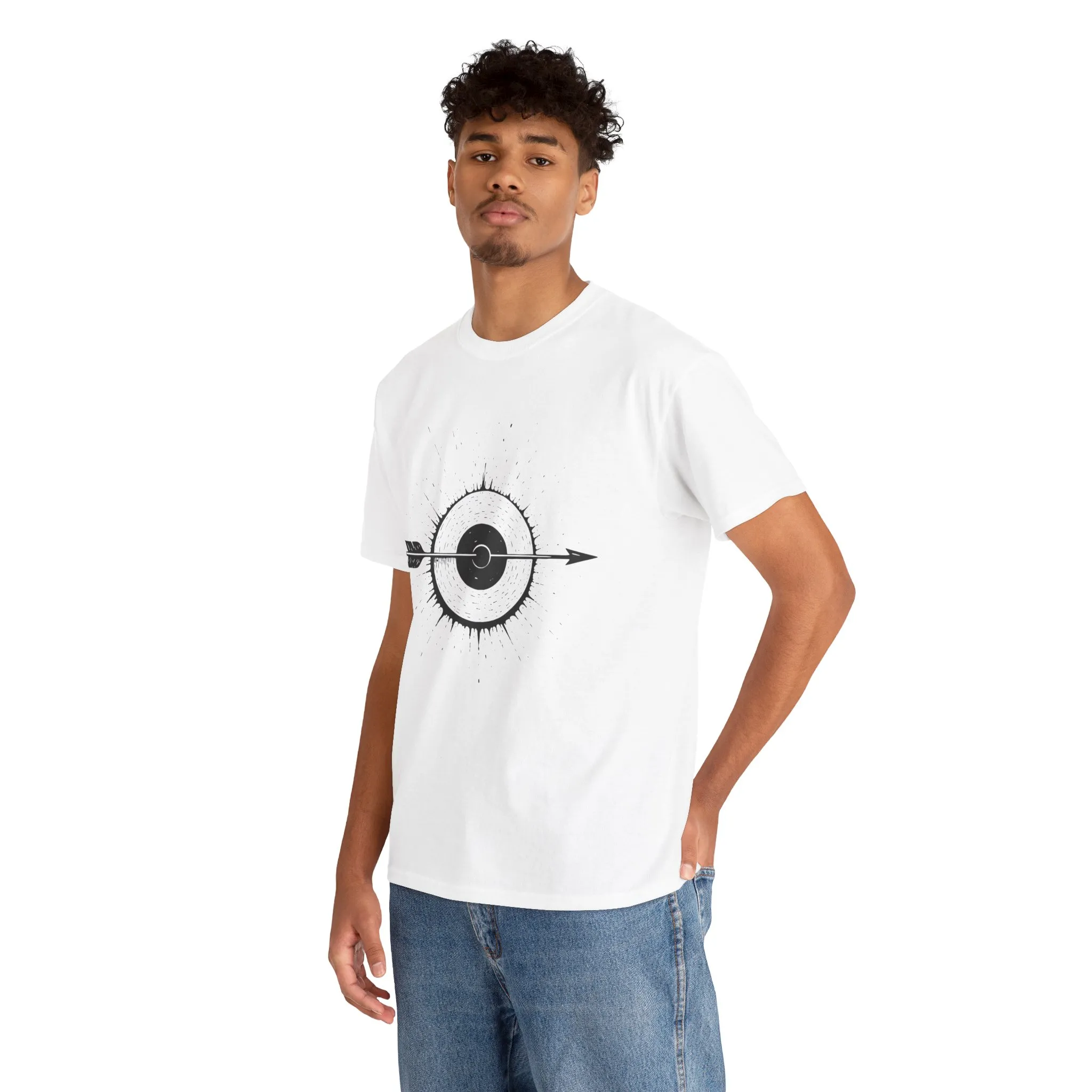 Artistic Arrow Graphic Unisex Cotton Tee, Motivational Shirt, Casual Wear, Gift for Him/Her, Trendy Fashion - Image 6