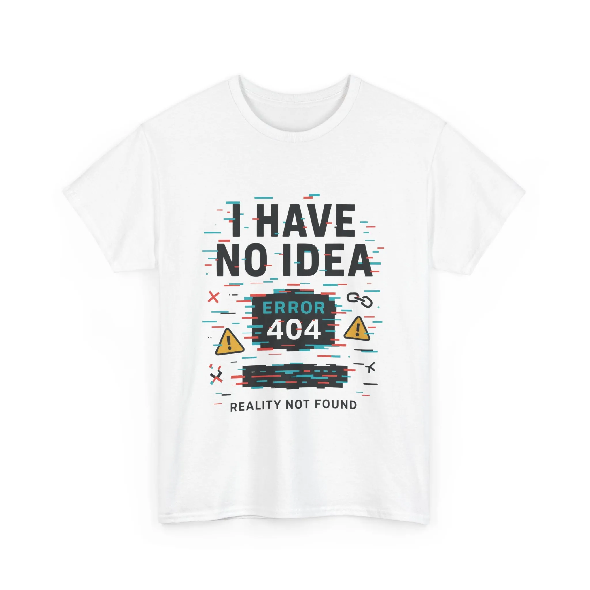 Funny Error 404 Unisex Heavy Cotton Tee, Graphic Tee, Humor Shirt, Gift for Tech Lovers, Casual Wear, Unique T-Shirt - Image 2