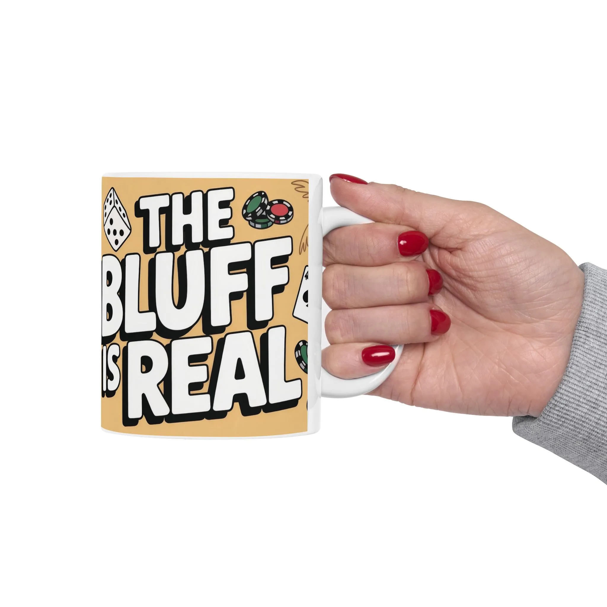 The Bluff Is Real Mug, Funny Poker Dog Coffee Cup, Gambling Gift, All In Poker Lover Humor, for Card Game Nights, Fun Gifts for Gamers - Image 7