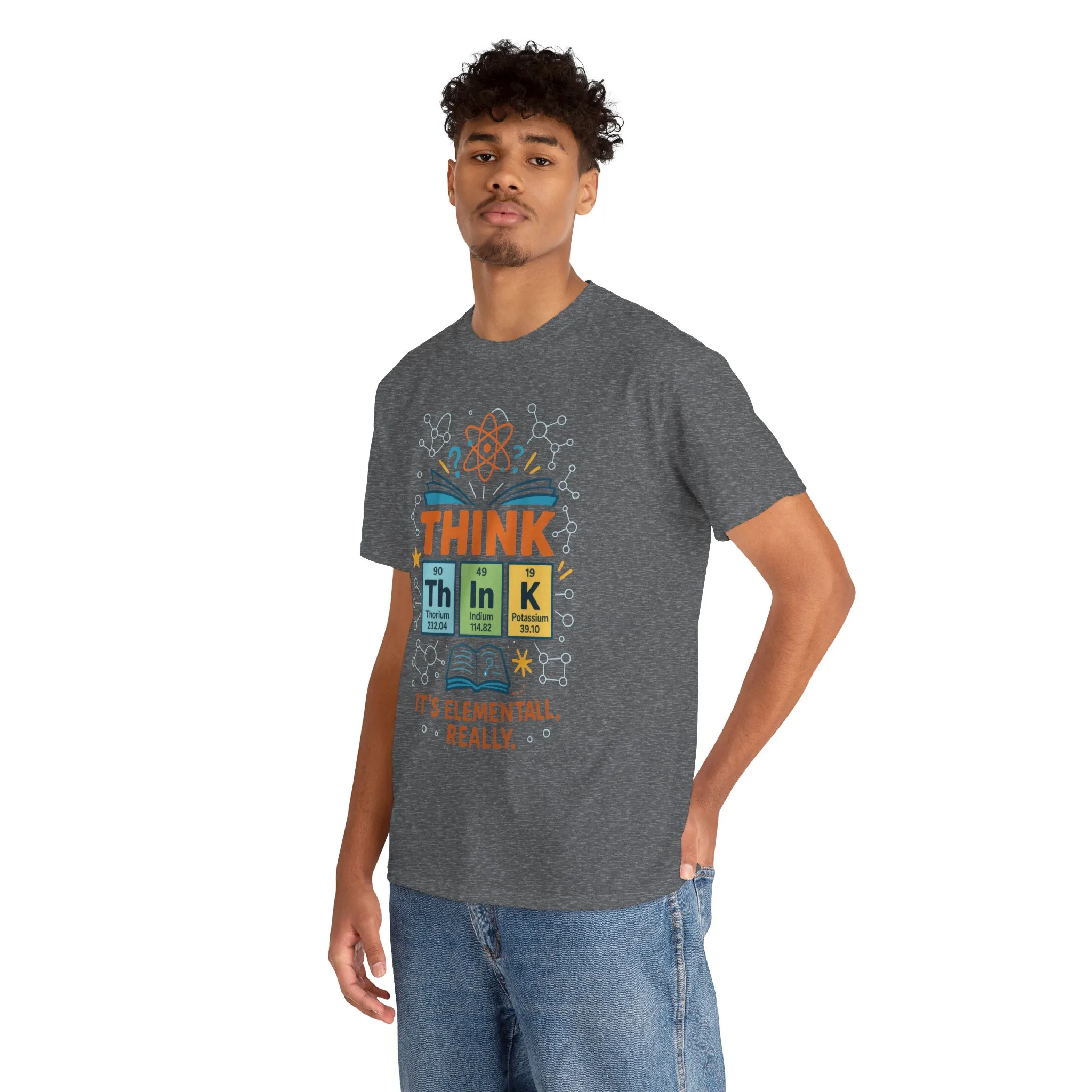 Funny Mens Science T-Shirt, THINK Element Periodic Table Shirt, Smart Geek Nerd Tee for Him, Ideal for Science Lovers, Geeky Apparel - Image 12