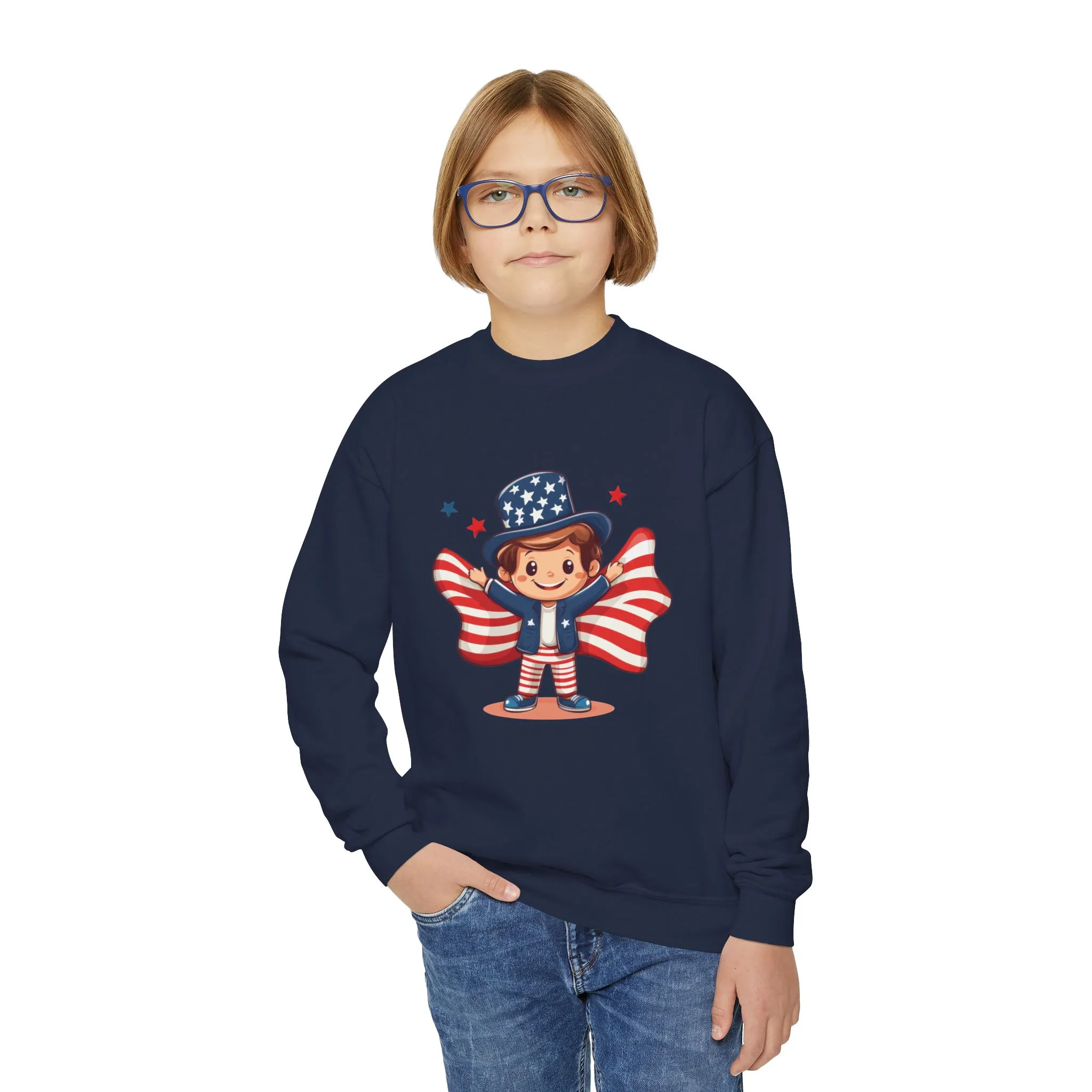 Patriotic Youth Crewneck Sweatshirt, Kids Flag Sweatshirt, July 4th Outfit, Independence Day Gear, Americana Sweatshirt, Holiday Clothing - Image 20
