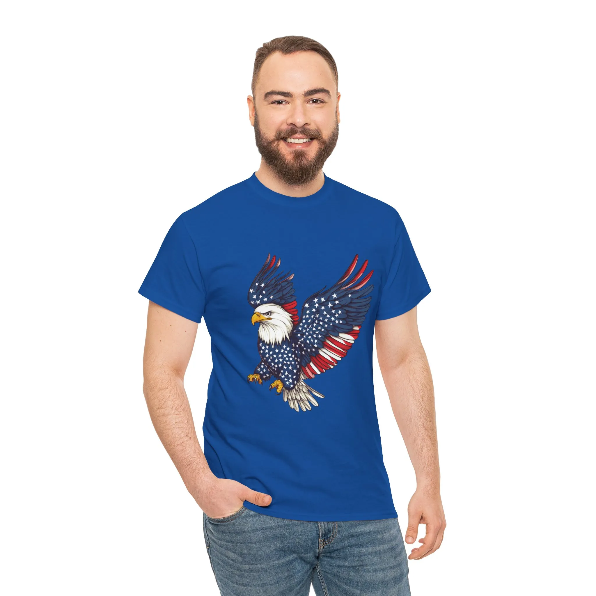 Patriotic Eagle Tee, Unisex Heavy Cotton T-Shirt for Independence Day, Memorial Day, Veterans Day, Gift for Nature Lovers, Casual Wear - Image 25