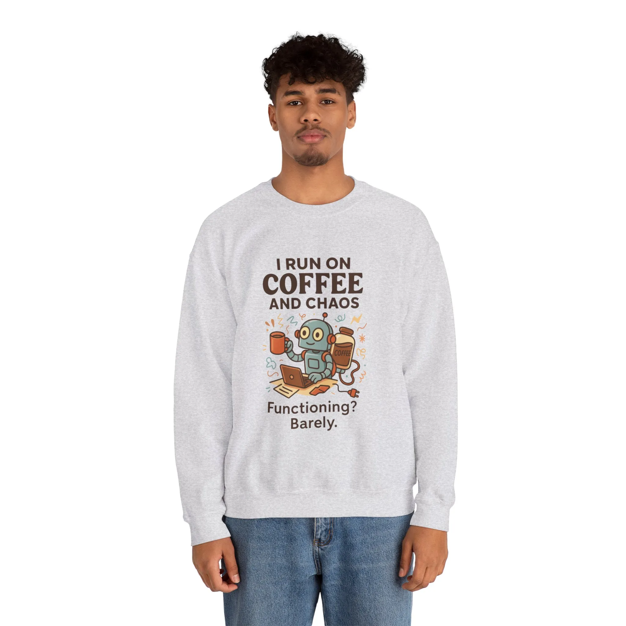 Coffee and Chaos Crewneck Sweatshirt, Funny Sweatshirt for Coffee Lovers, Unisex Gift, Cozy Everyday Wear, Ideal for Holidays - Image 34
