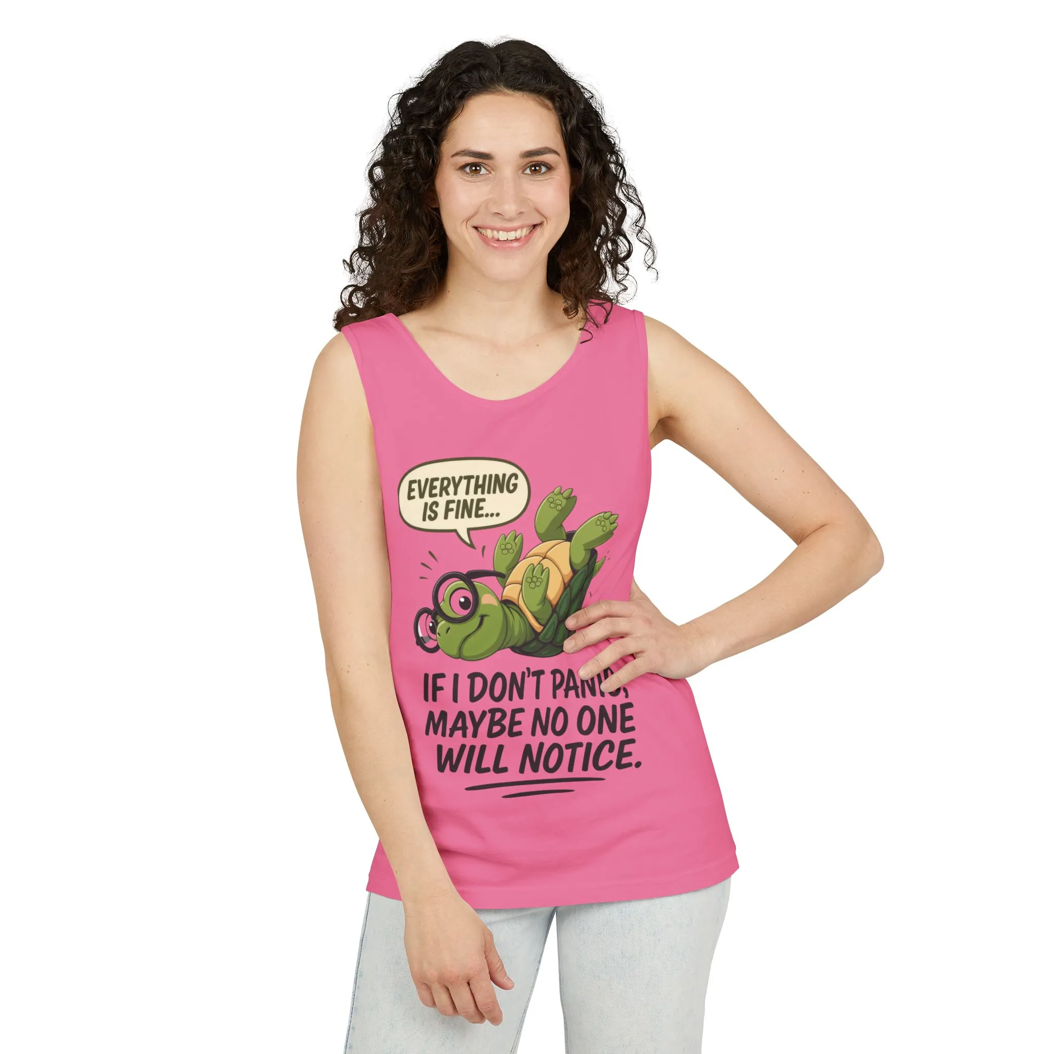 Funny Turtle Womens Tank Top, Everything is Fine, Womens Summer Apparel, Relaxed Fit, Pool Party, Beachwear, Humorous Gift - Image 30