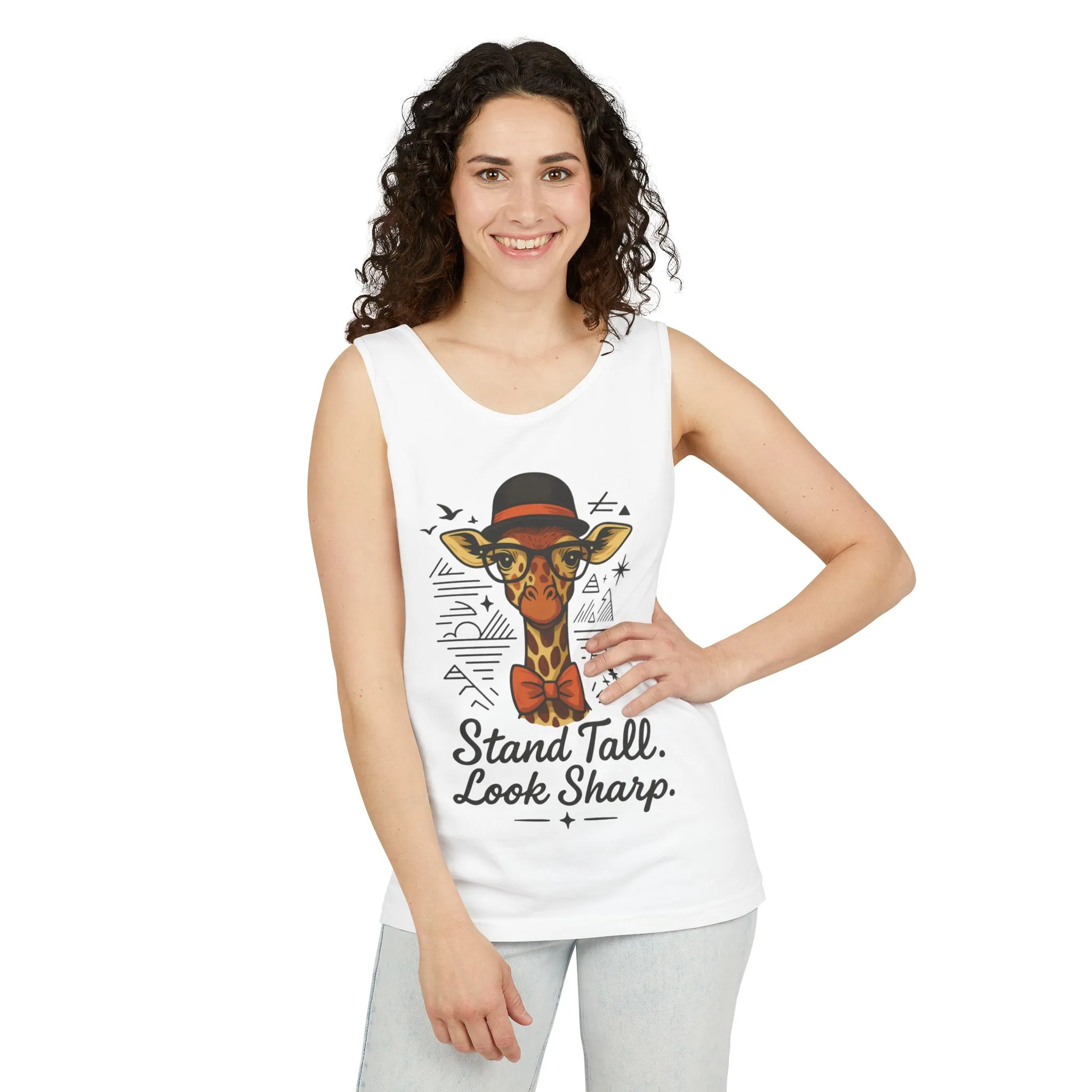 Giraffe Inspirational Tank Top, Stand Tall Look Sharp Shirt, Unisex Summer Apparel, Cute Animal Gift, Zoo Lover's Fashion - Image 29