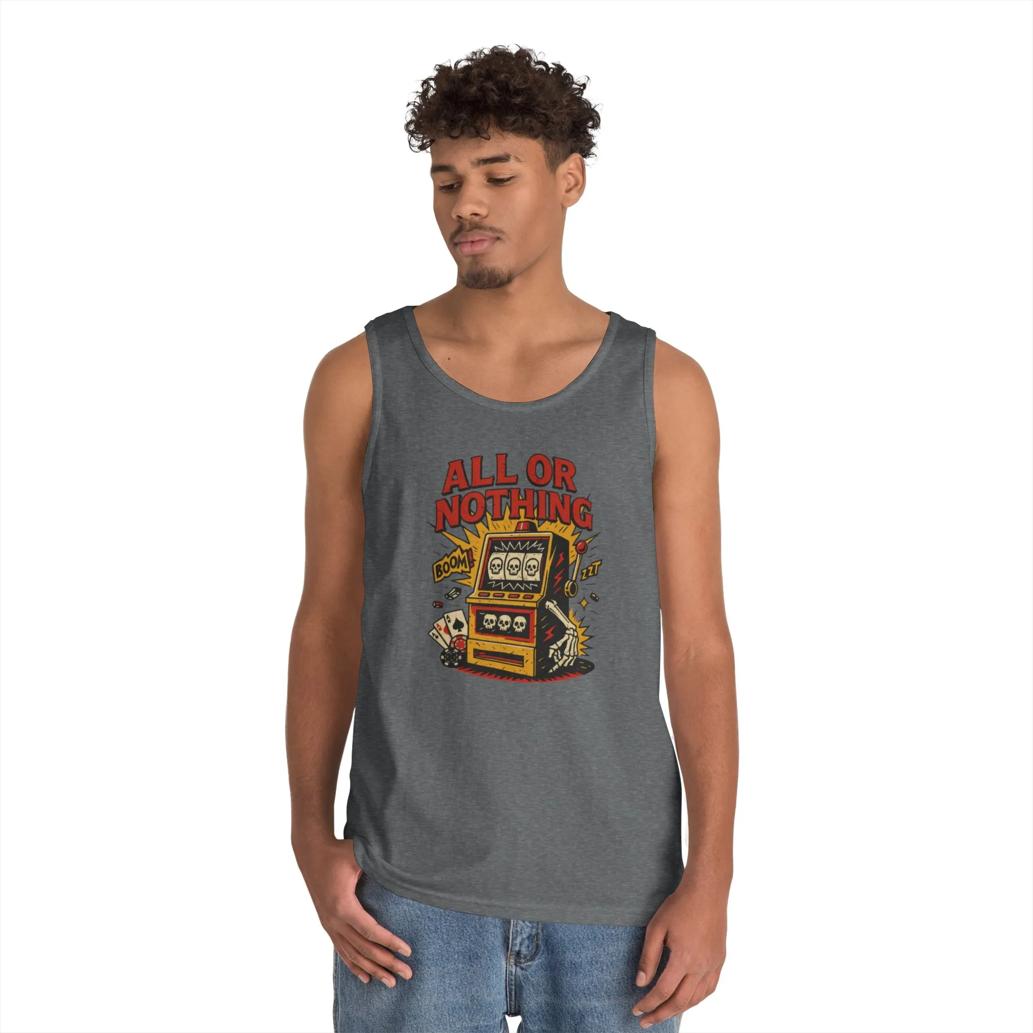 Retro Casino Vibes Tank Top, All or Nothing Design, Gift for Gamers, Poker Lover Gift, Gaming Apparel, Slot Machine Graphic - Image 11